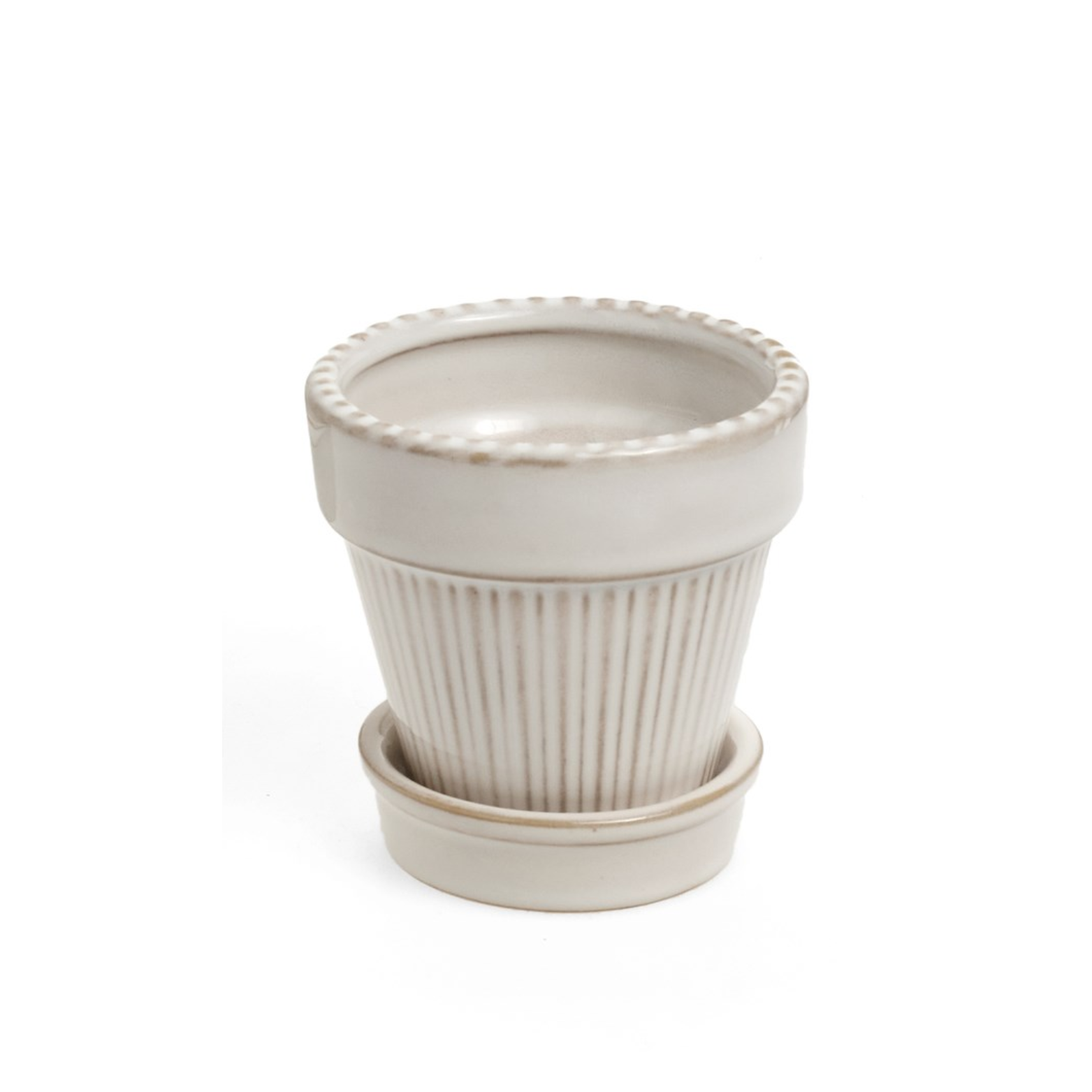 White 3 x 3 in. Planter with Trivet