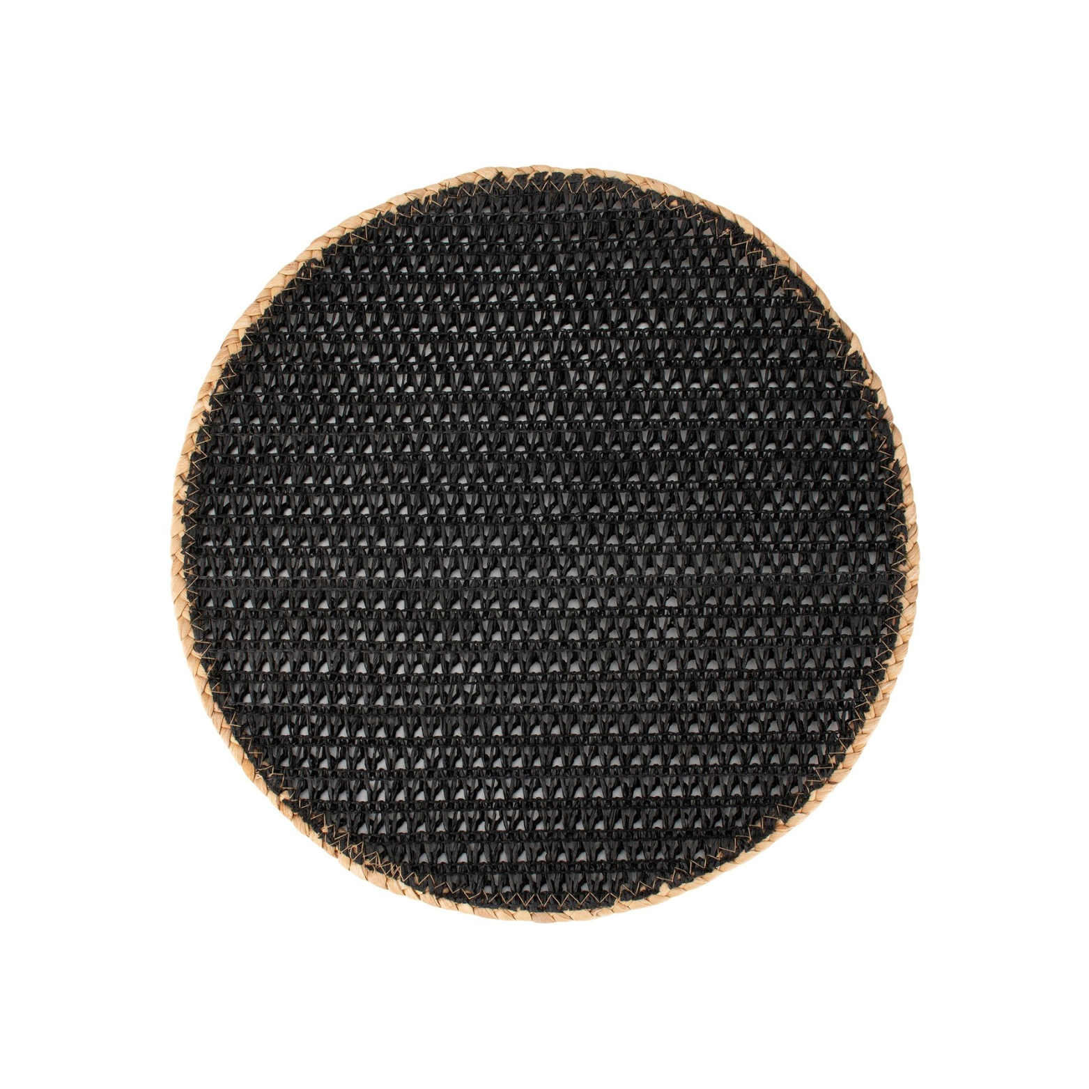 Napperon rond tressé Noir 38cm