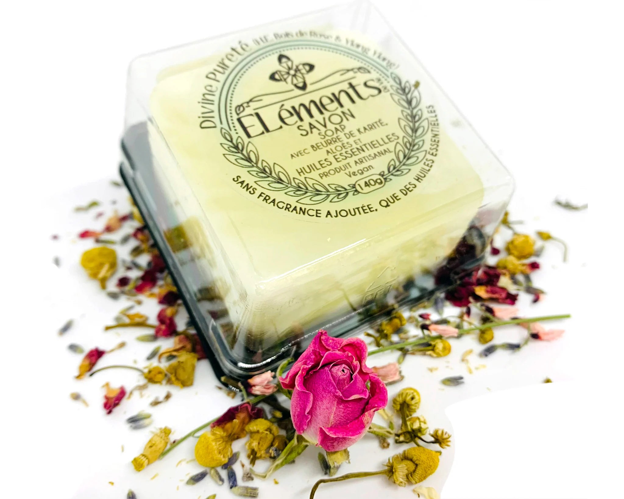 Savon artisanal Divine pureté sans fragrance 140g - Éléments de vie