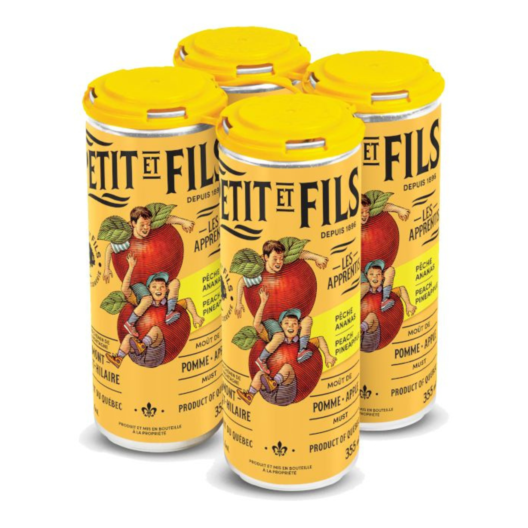 Moût de pomme pêche et ananas 355ml (unité) - Petit et Fils