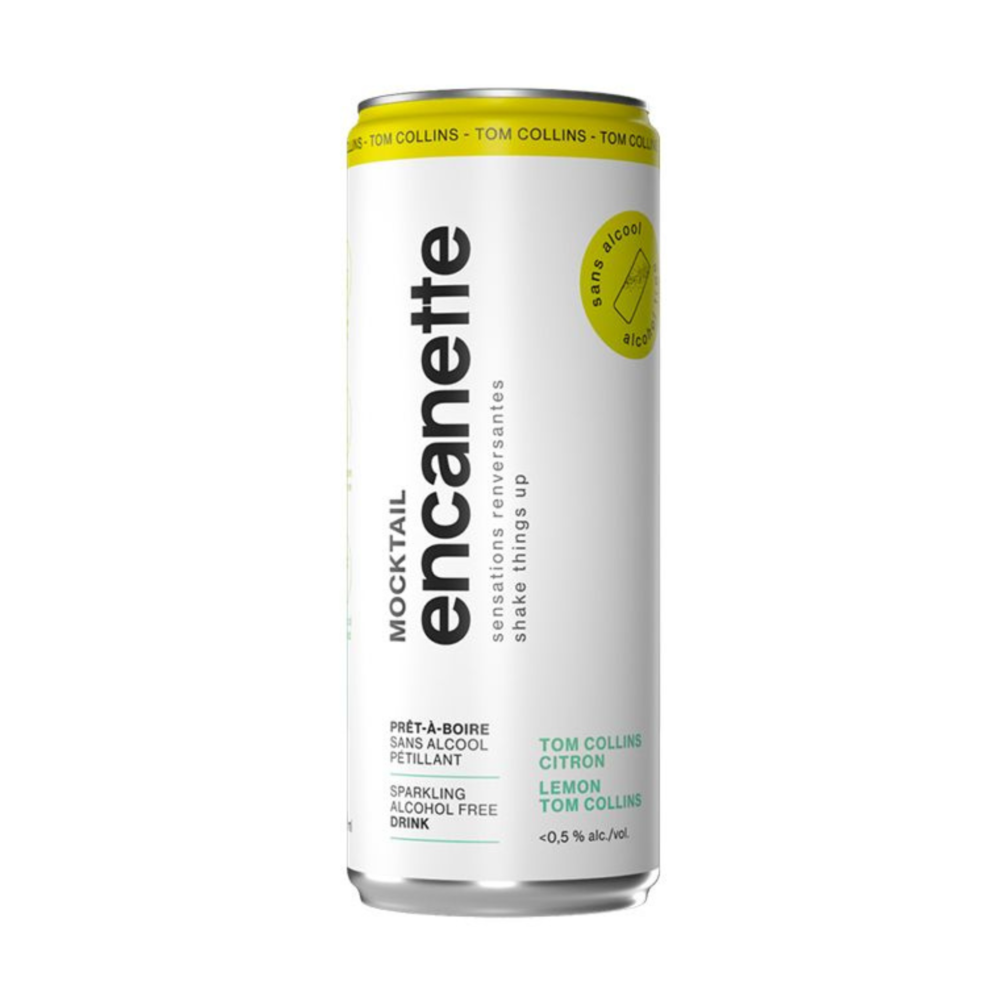 Tom Collins Lemon Non-Alcoholic Sparkling Mocktail 250ml - Can