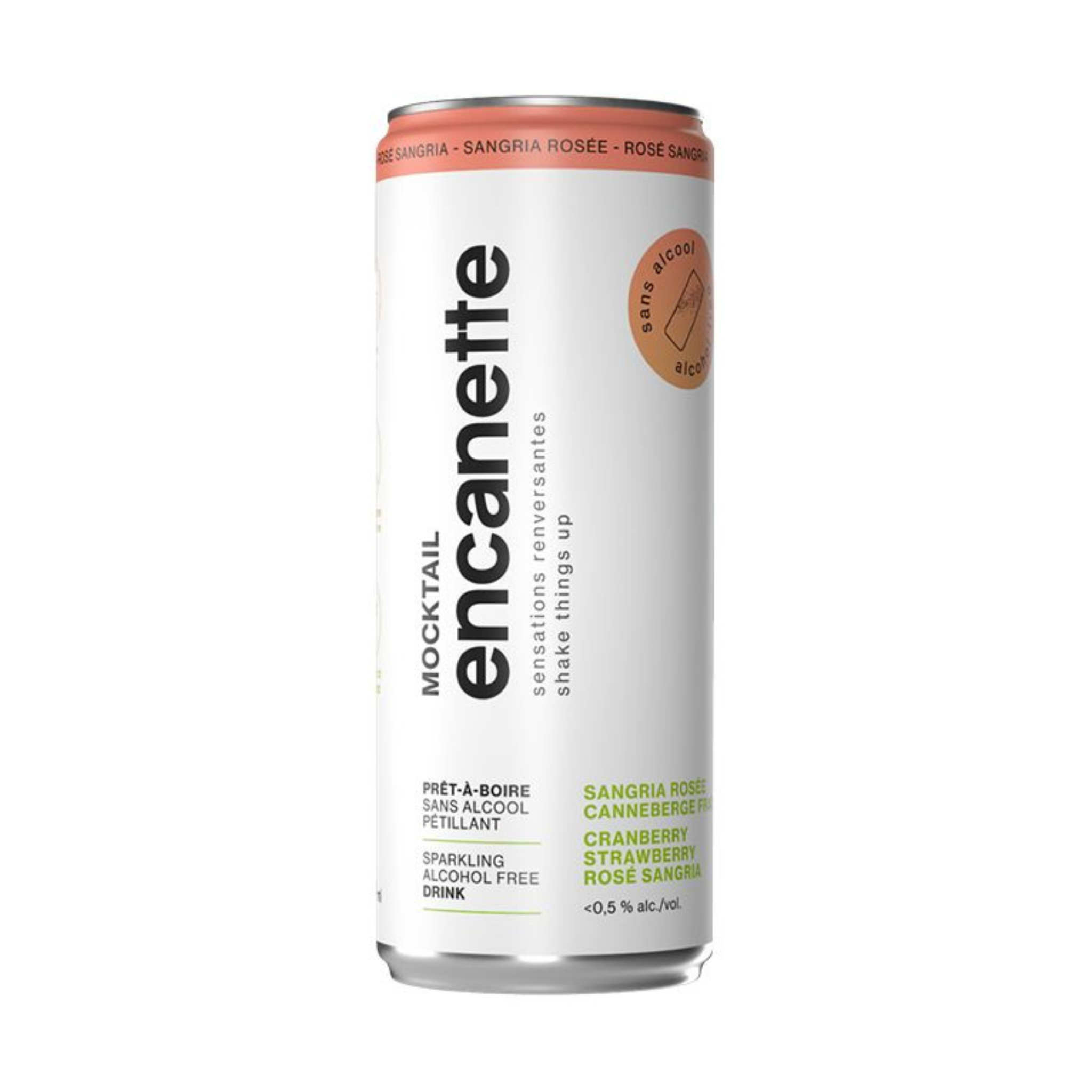 Set of 4 sparkling non-alcoholic mocktails Strawberry-cranberry rosé sangria 250ml - can