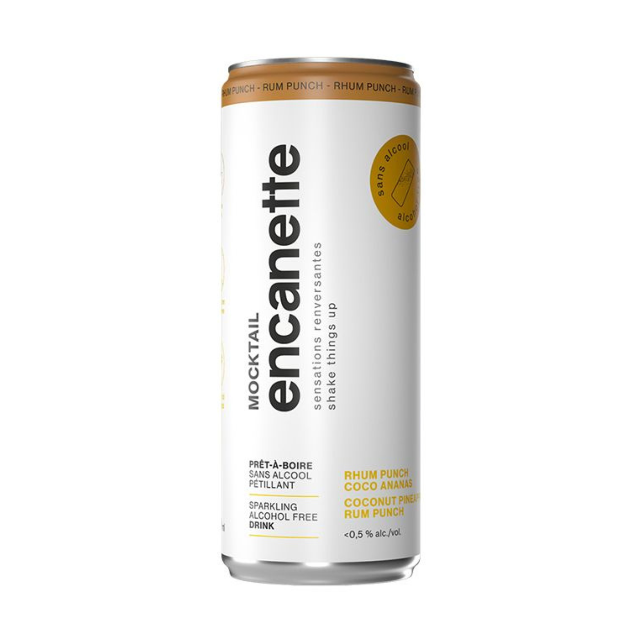 Set of 4 sparkling non-alcoholic mocktails Rum Punch Coconut-Pineapple 250 ml - can