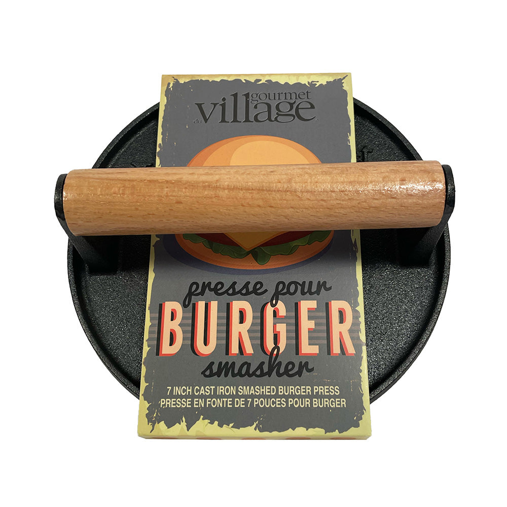 Presse à hamburger en fonte 7 po - Gourmet du village