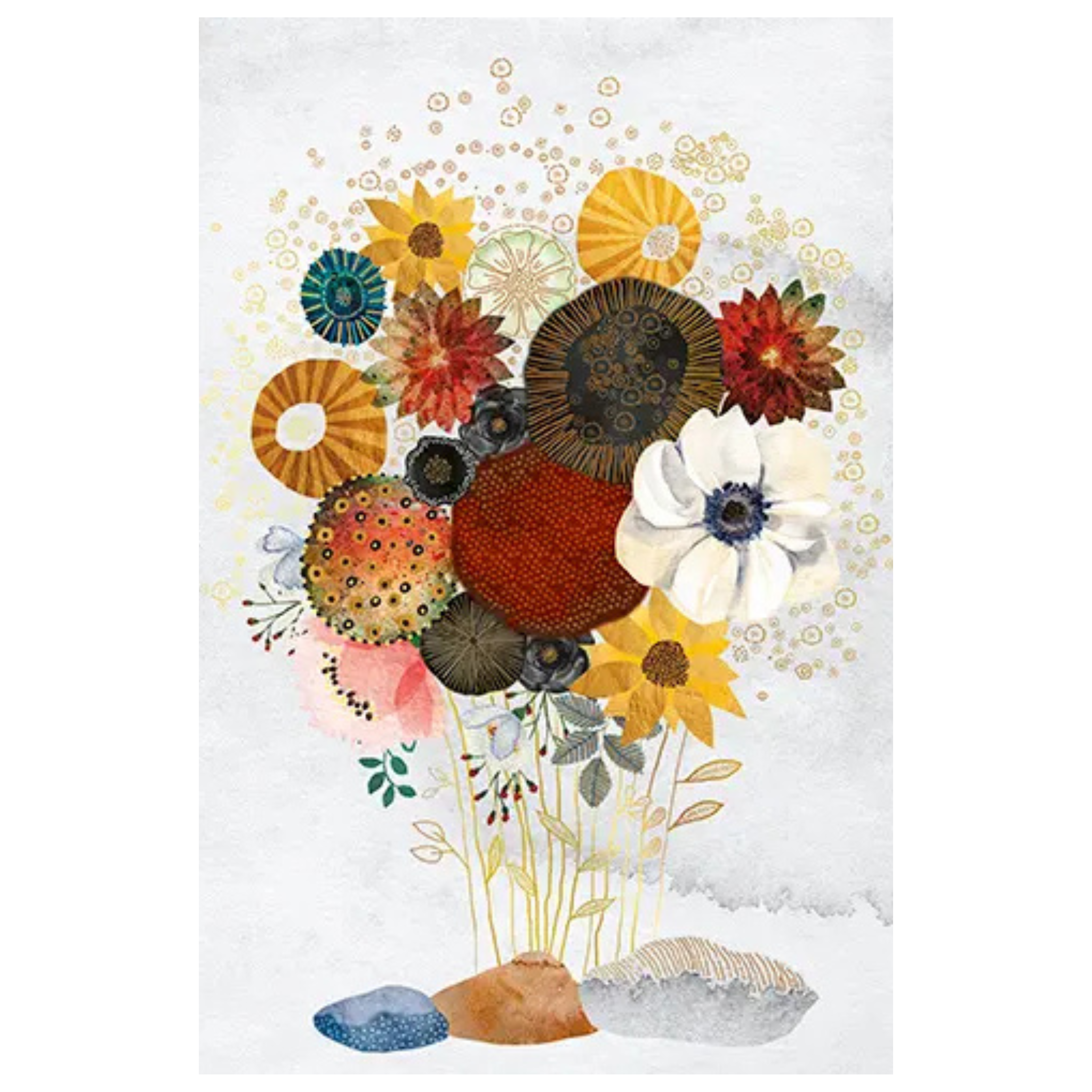 “Stylized Flowers” ​​5x7 Greeting Card