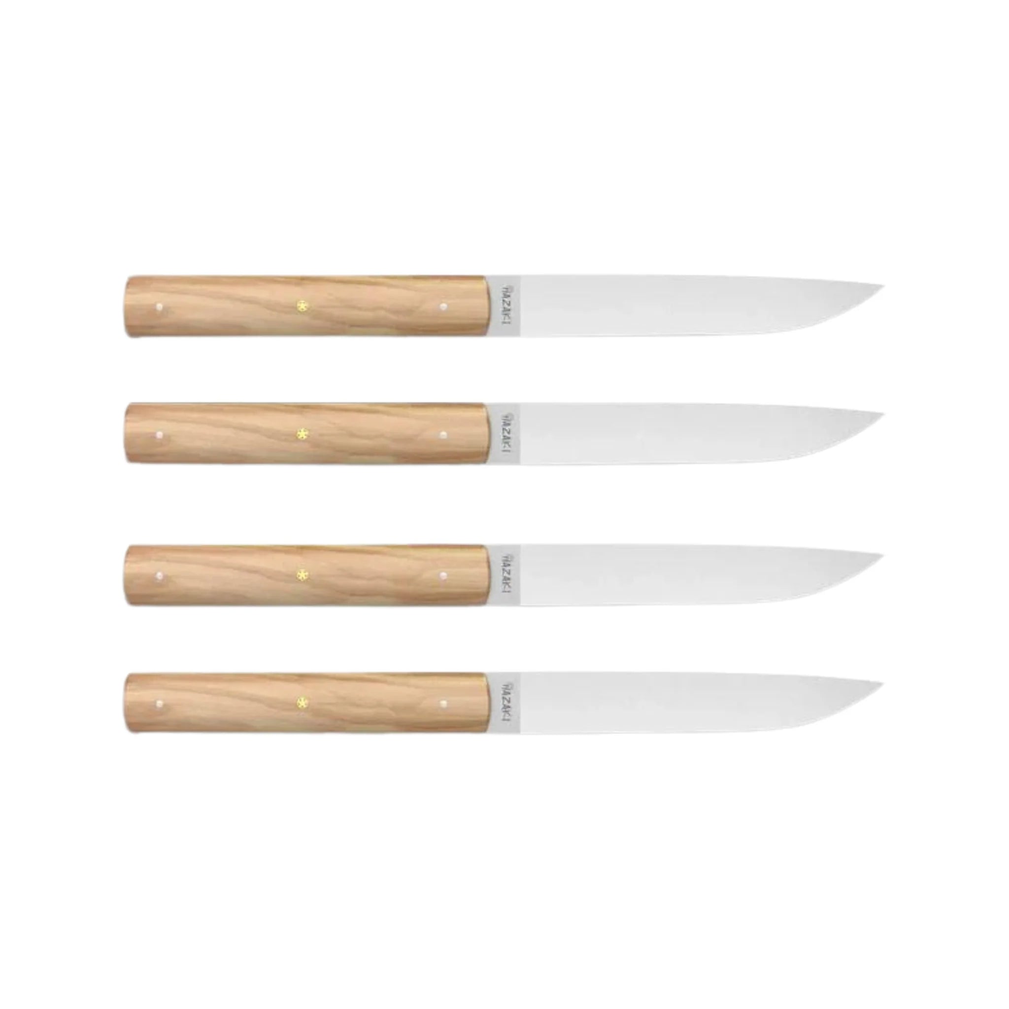 Ensemble de 4 couteaux à steak bois d'olivier - Hazaki