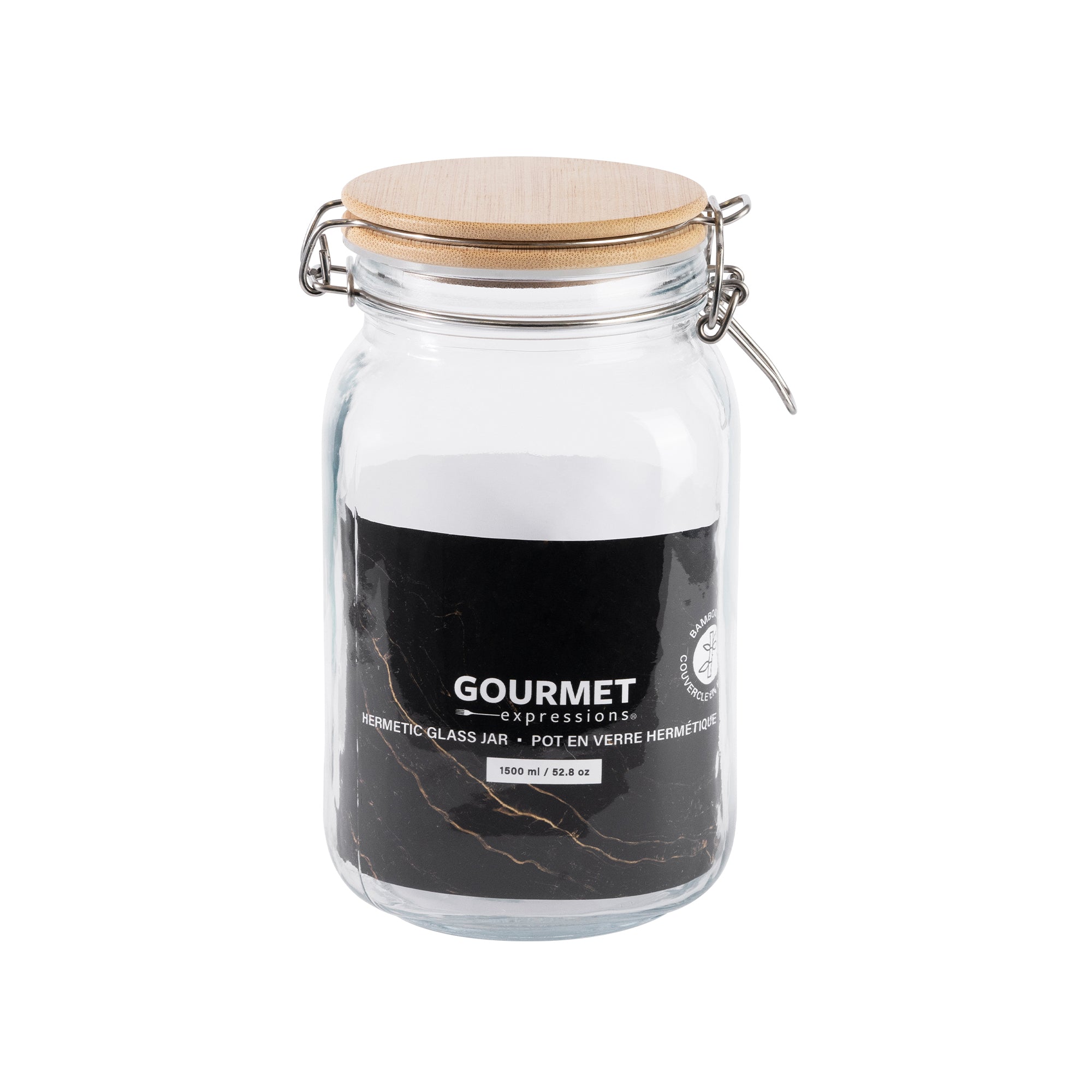 Airtight jar with bamboo lid 1.5L