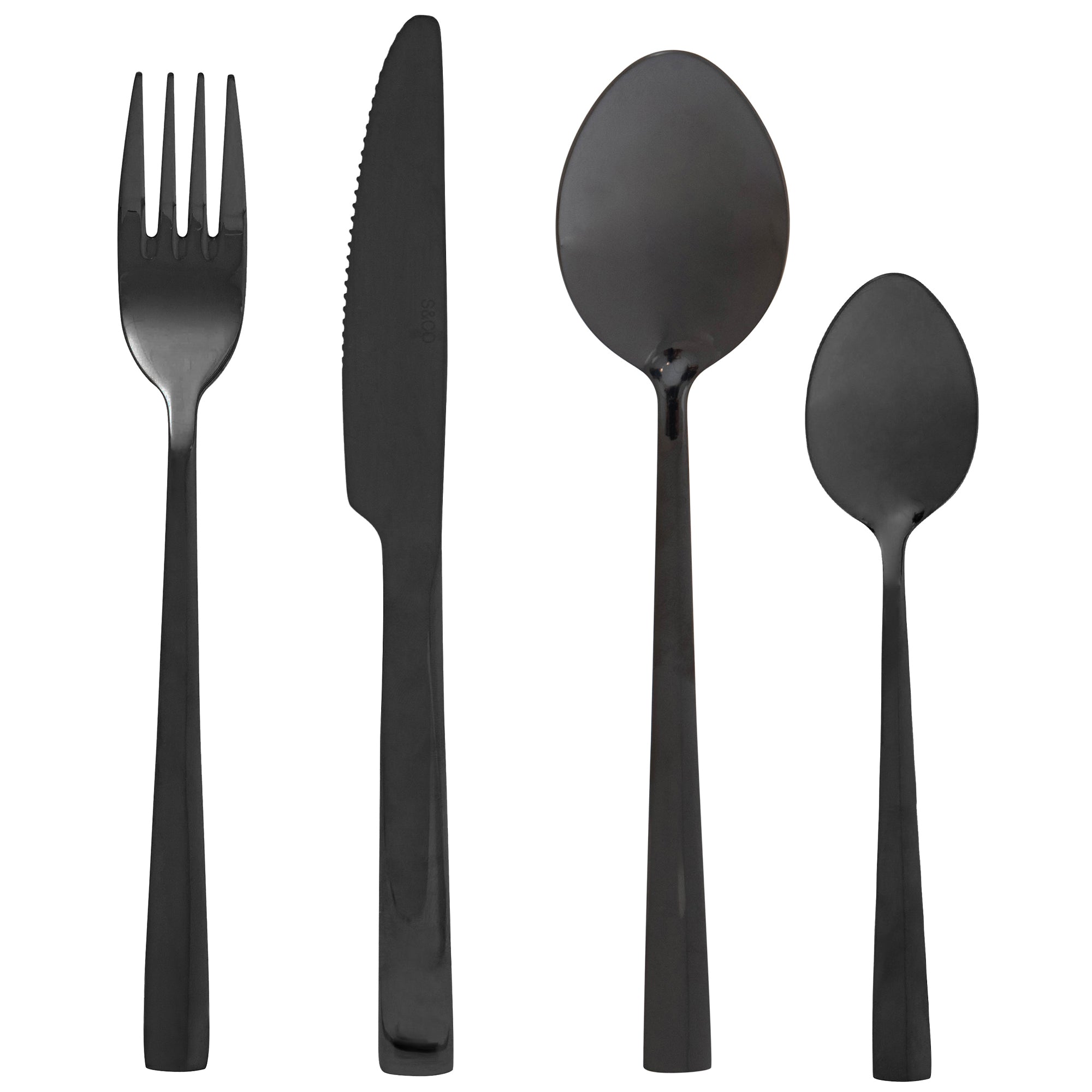 Black 16-piece utensil set
