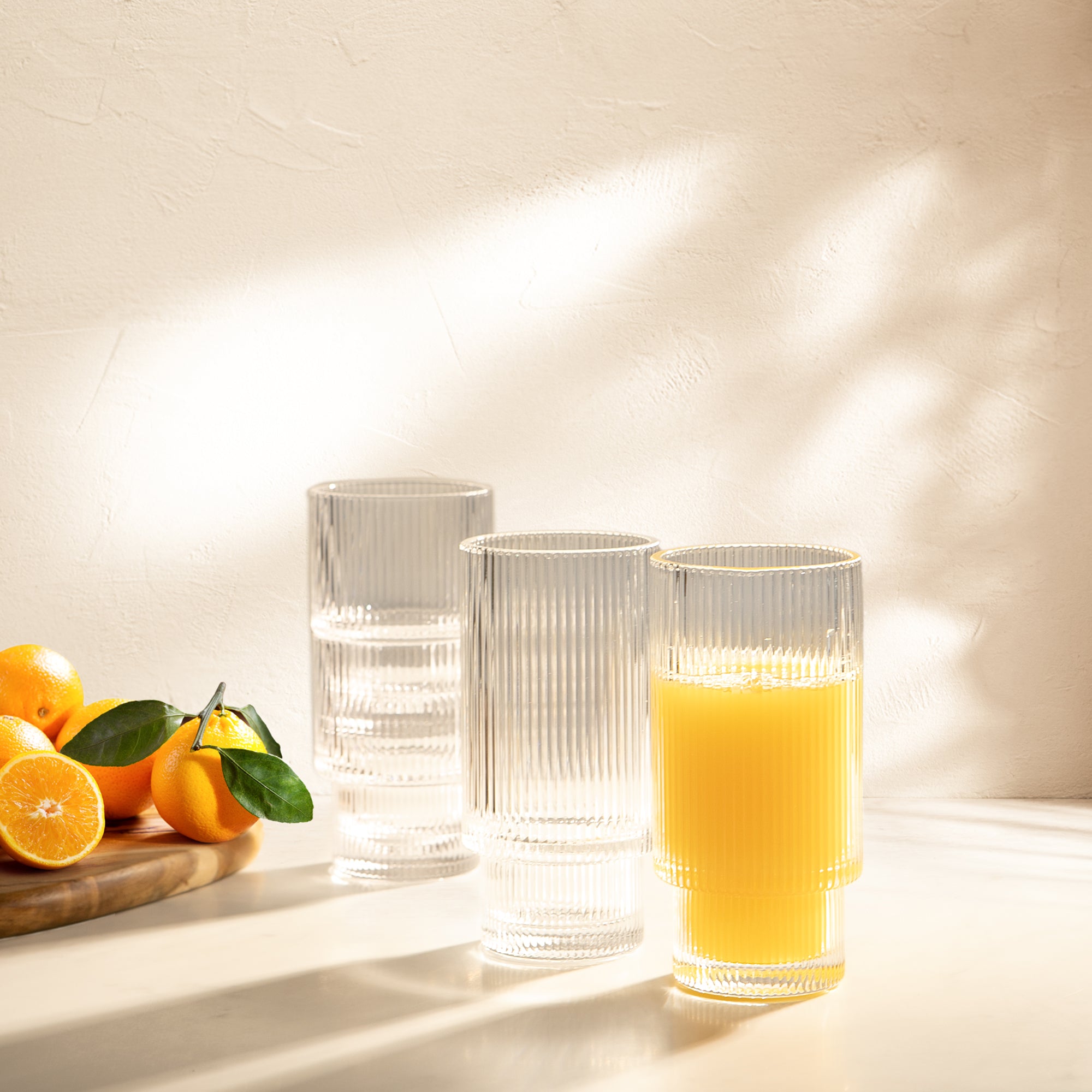 Ensemble de 8 verres ripple 2 grandeurs - Safdie