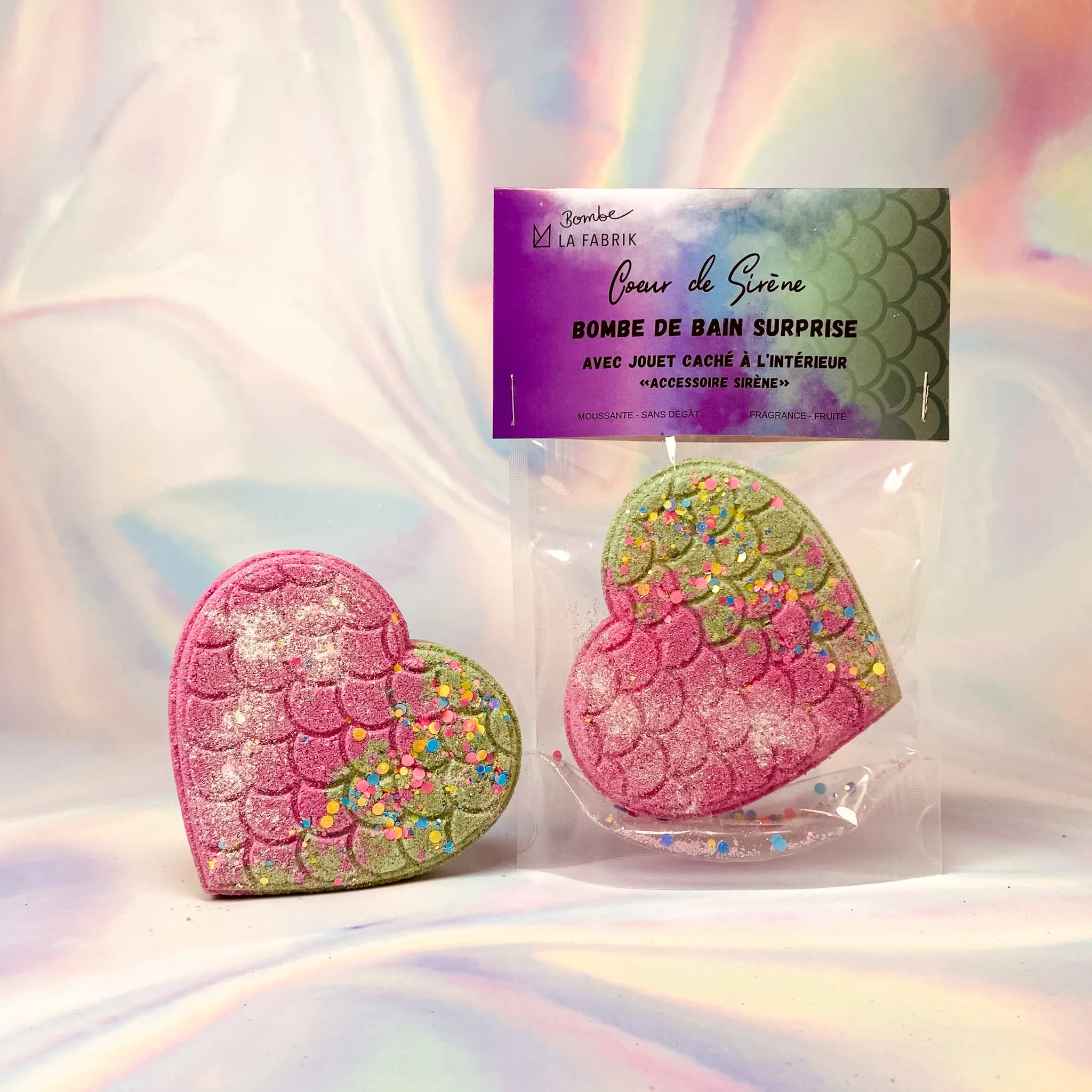 Bombe de bain surprise Cœur Sirène - La Fabrik