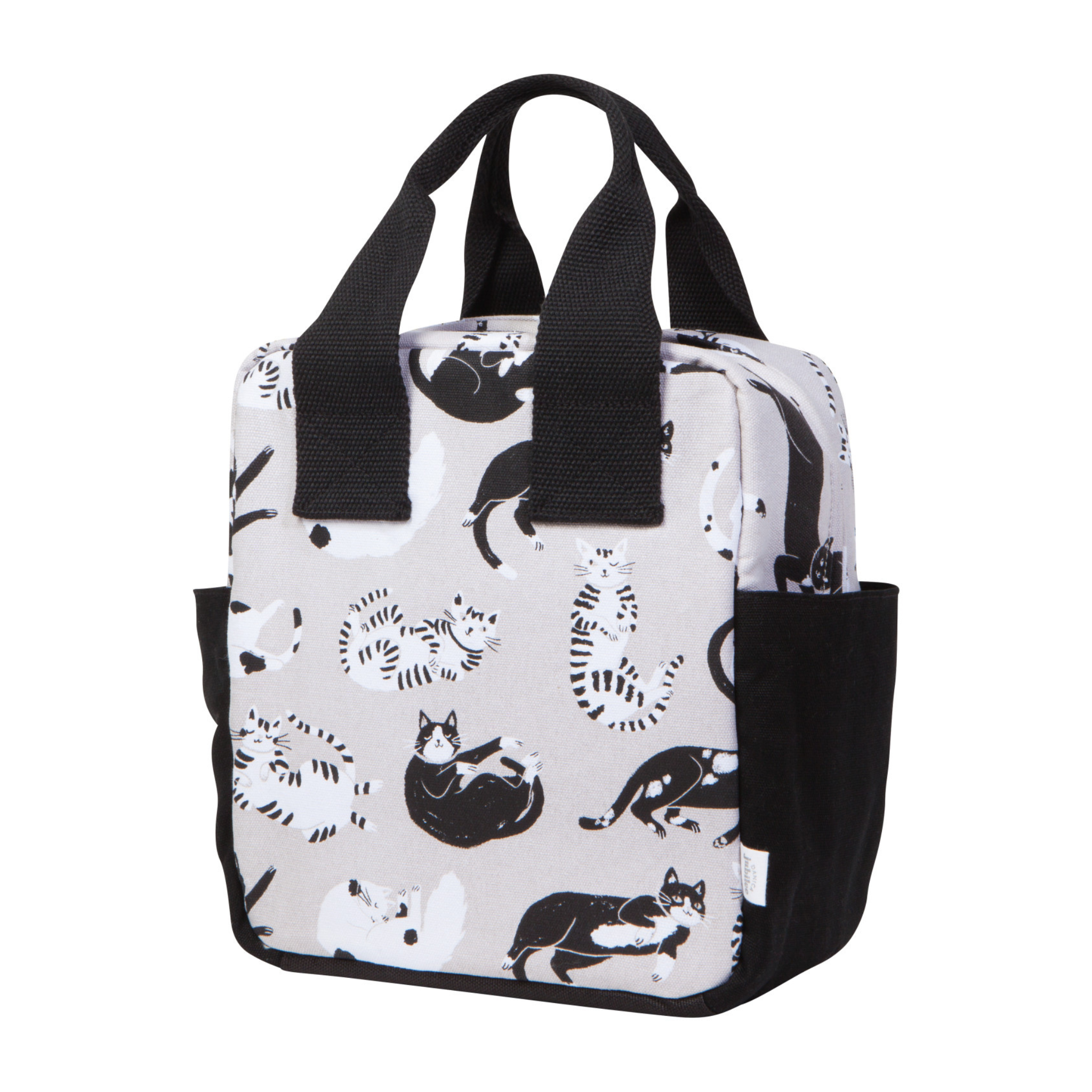 Sac à lunch isotherme Gris avec motifs de chats - Danica
