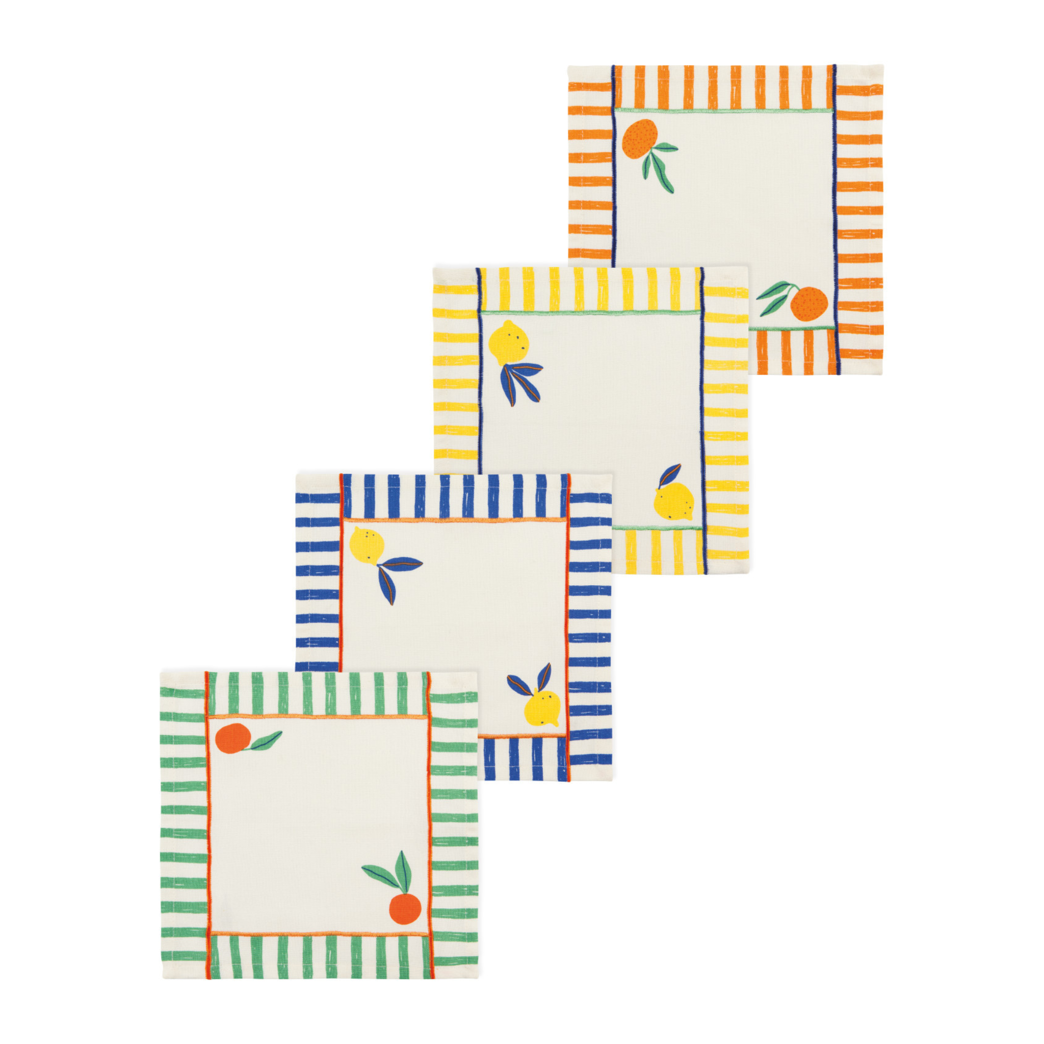 Ensemble de 4 serviettes à cocktail Agrumes - Danica