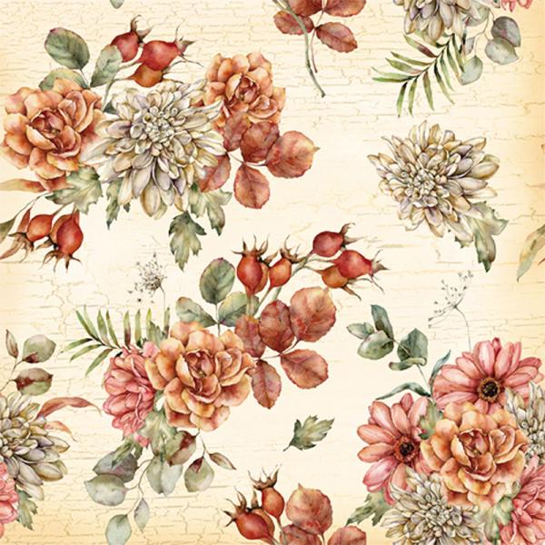 Set of 20 Autumn Flowers Paper Napkins