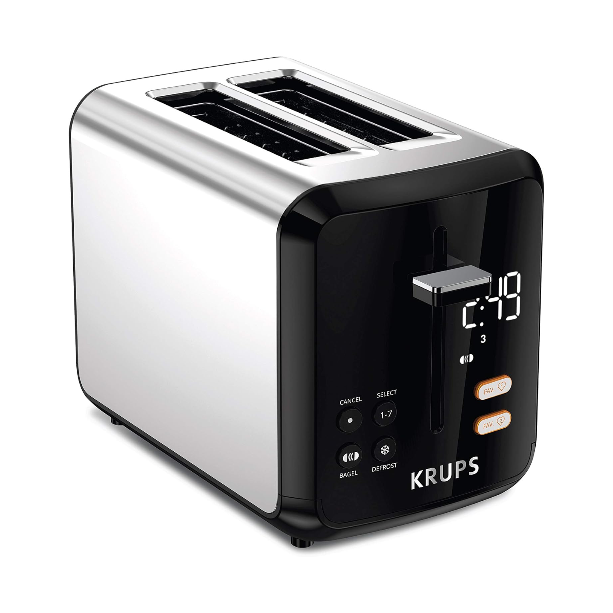 Grille-pain digital en acier inoxydable Noir - KRUPS