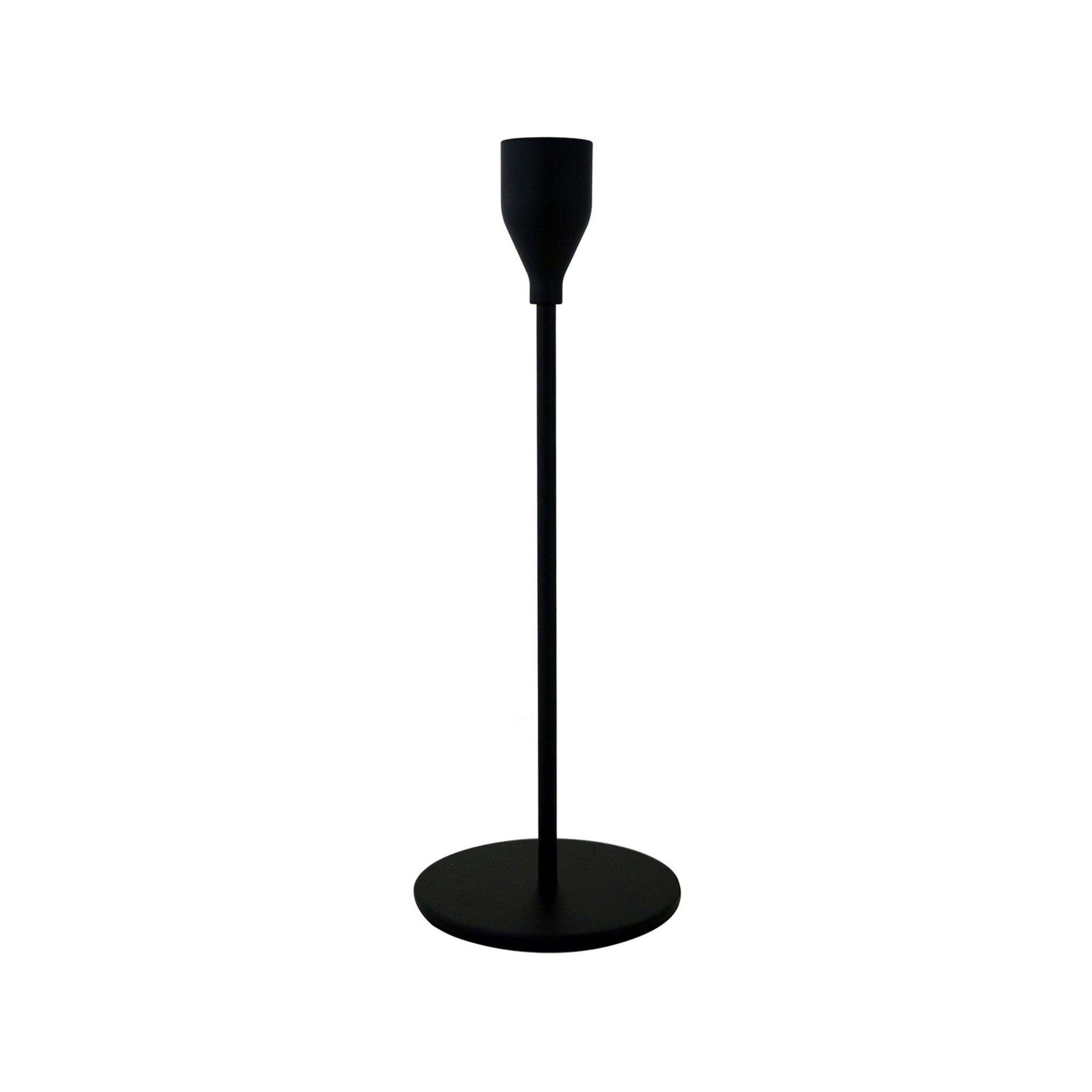Bougeoir minimaliste en métal Noir 23 cm