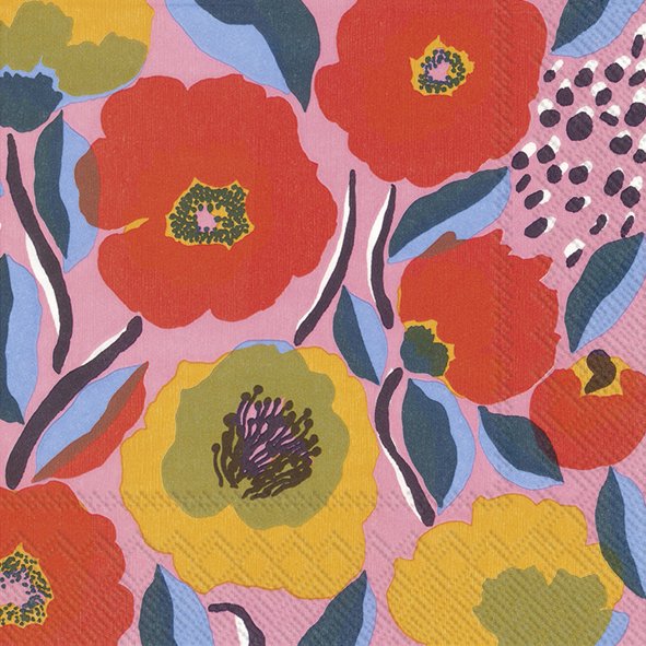 Ensemble de 20 serviettes de table en papier Rosarium