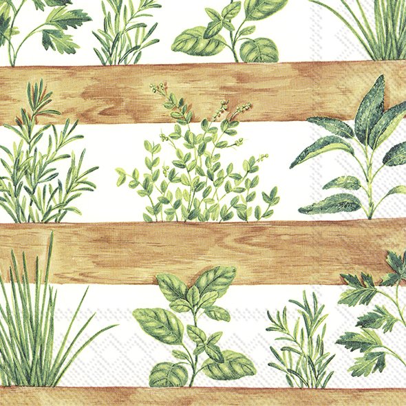 Ensemble de 20 serviettes de table en papier Jardin d'herbes