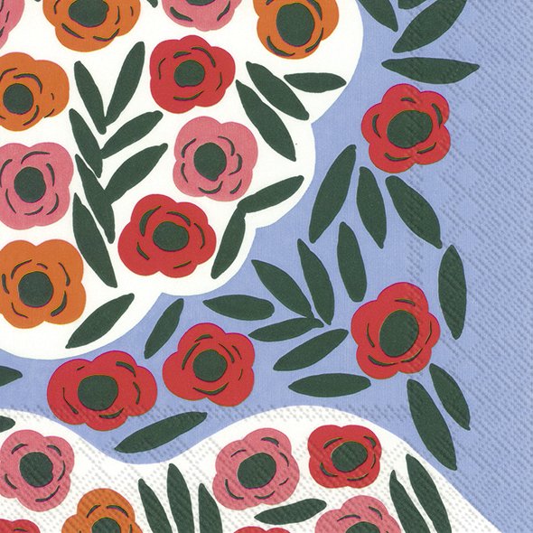 Ensemble de 20 serviettes de table en papier Ruuku bleu