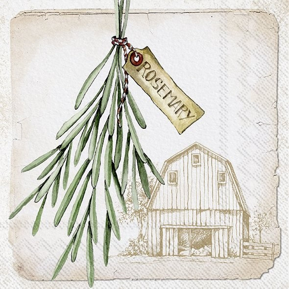 Ensemble de 20 serviettes de table en papier Rosemary