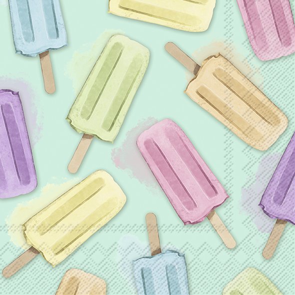 Ensemble de 20 serviettes de table en papier Glaces