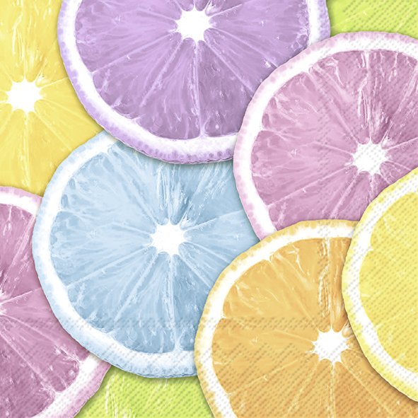 Ensemble de 20 serviettes de table en papier Agrumes