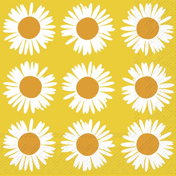 Ensemble de 20 serviettes de table en papier Tournesols Jaunes