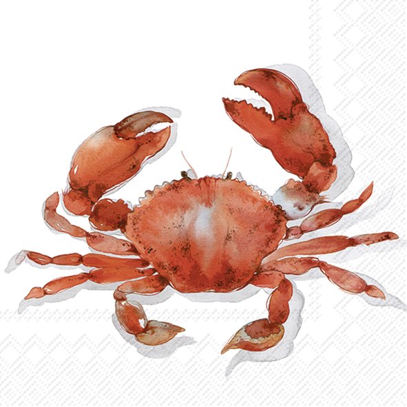 Ensemble de 20 serviettes de table en papier Crabe