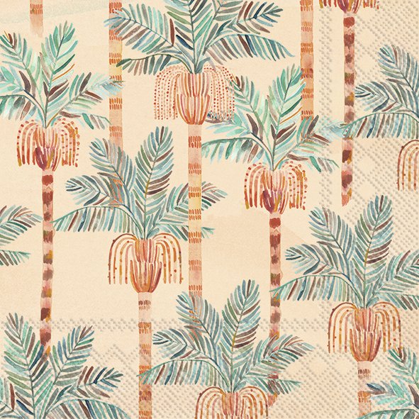 Ensemble de 20 serviettes de table en papier Palmiers