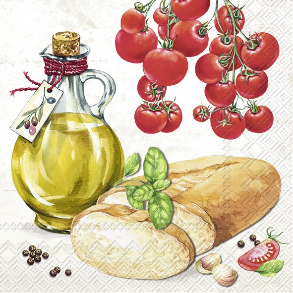 Ensemble de 20 serviettes de table en papier Bruschetta