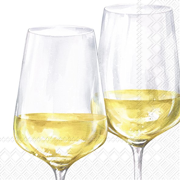 Ensemble de 20 serviettes de table en papier Vin blanc