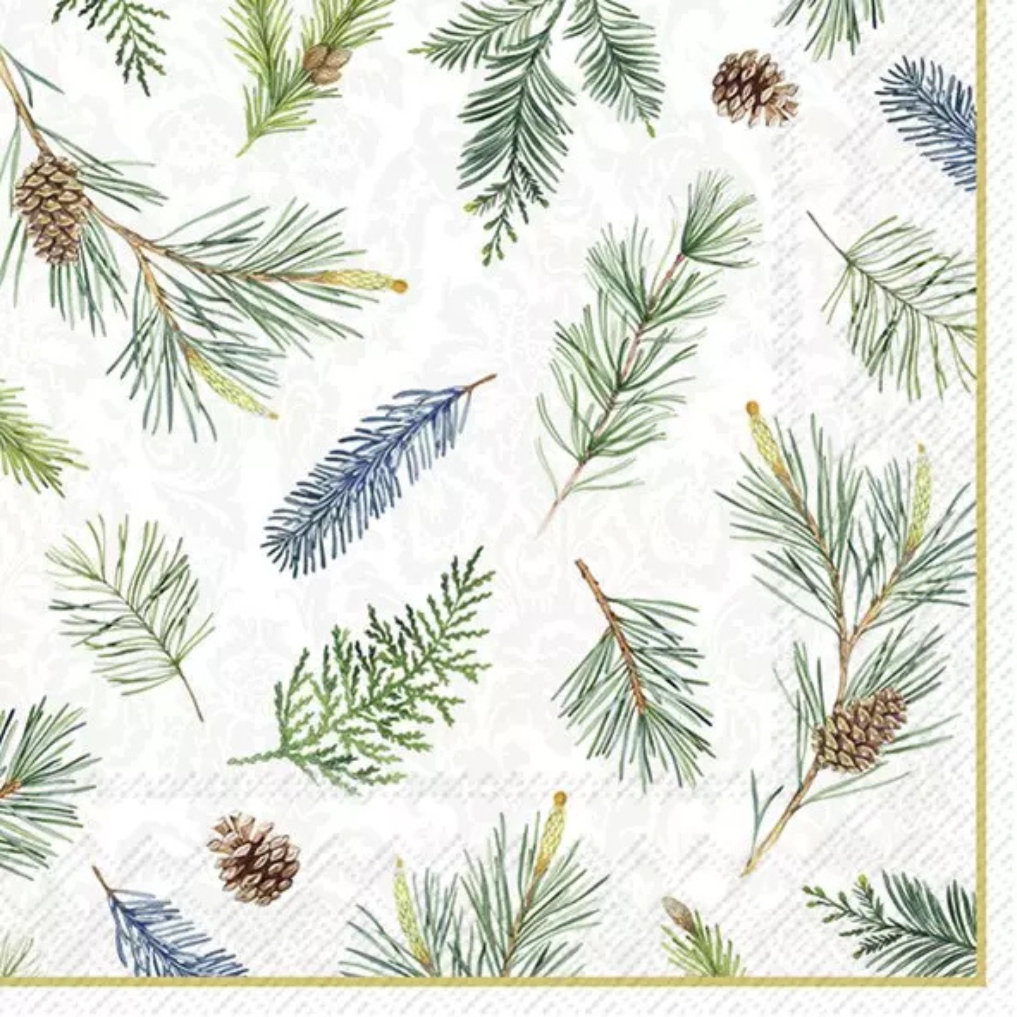Ensemble de 20 serviettes de table en papier Branches de pin
