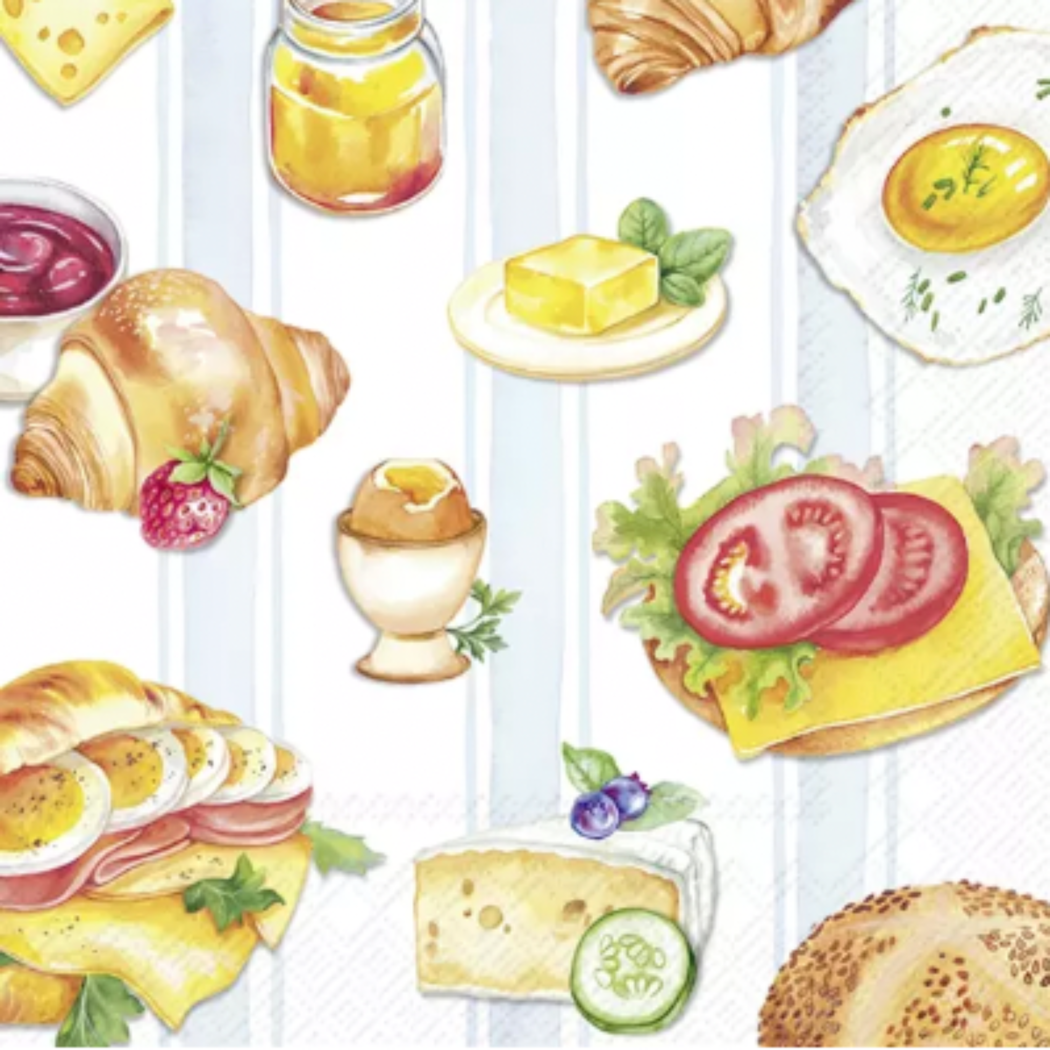 Ensemble de 20 serviettes en papier Déjeuner Bleu pâle