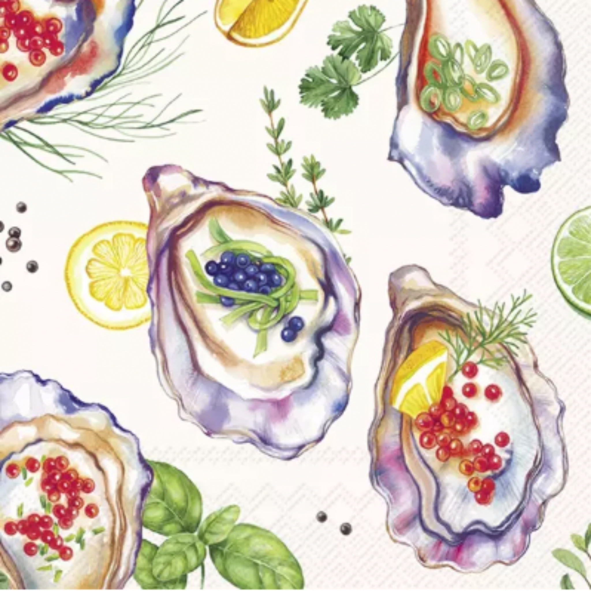 Ensemble de 20 serviettes en papier Huîtres Crème