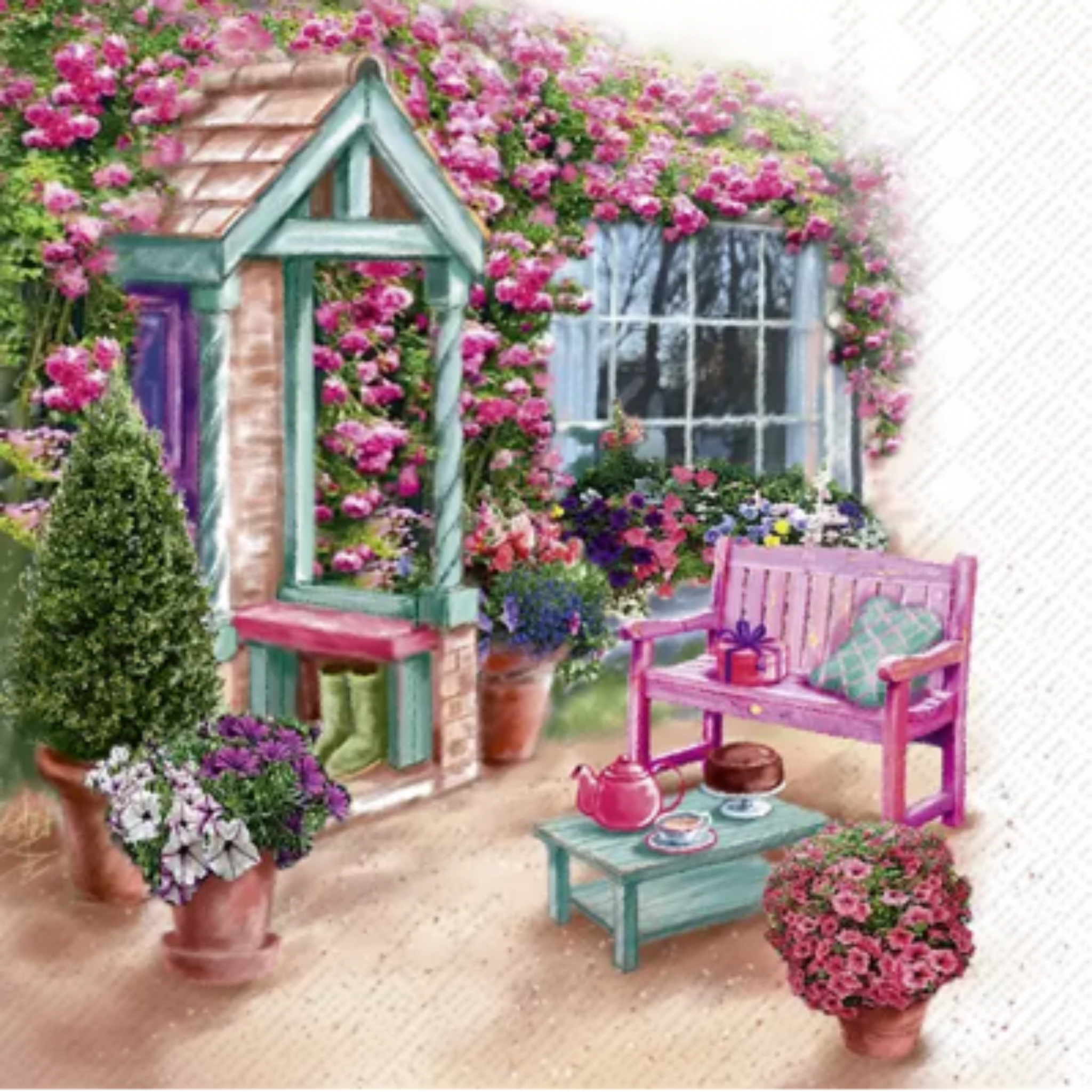 Ensemble de 20 serviettes en papier Vue du Jardin