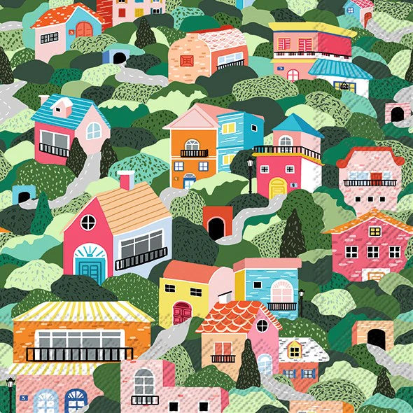 Ensemble de serviettes de table en papier - Hill Escape