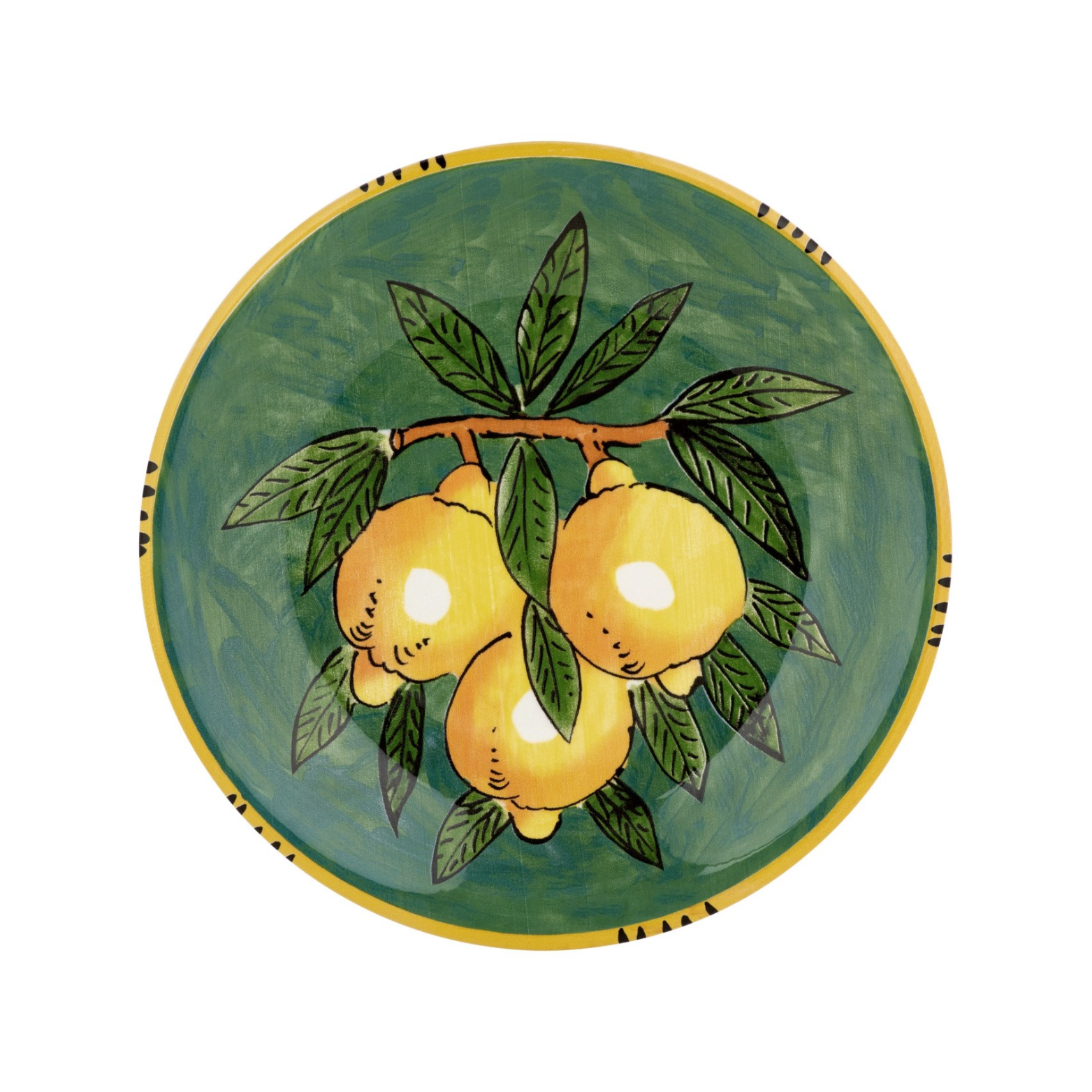 Green plate with lemons 27 cm