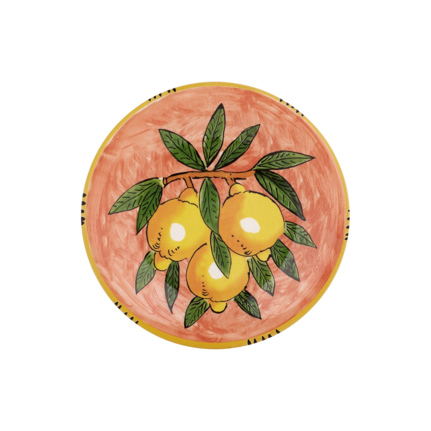 Pink Plate with Lemons 20 cm