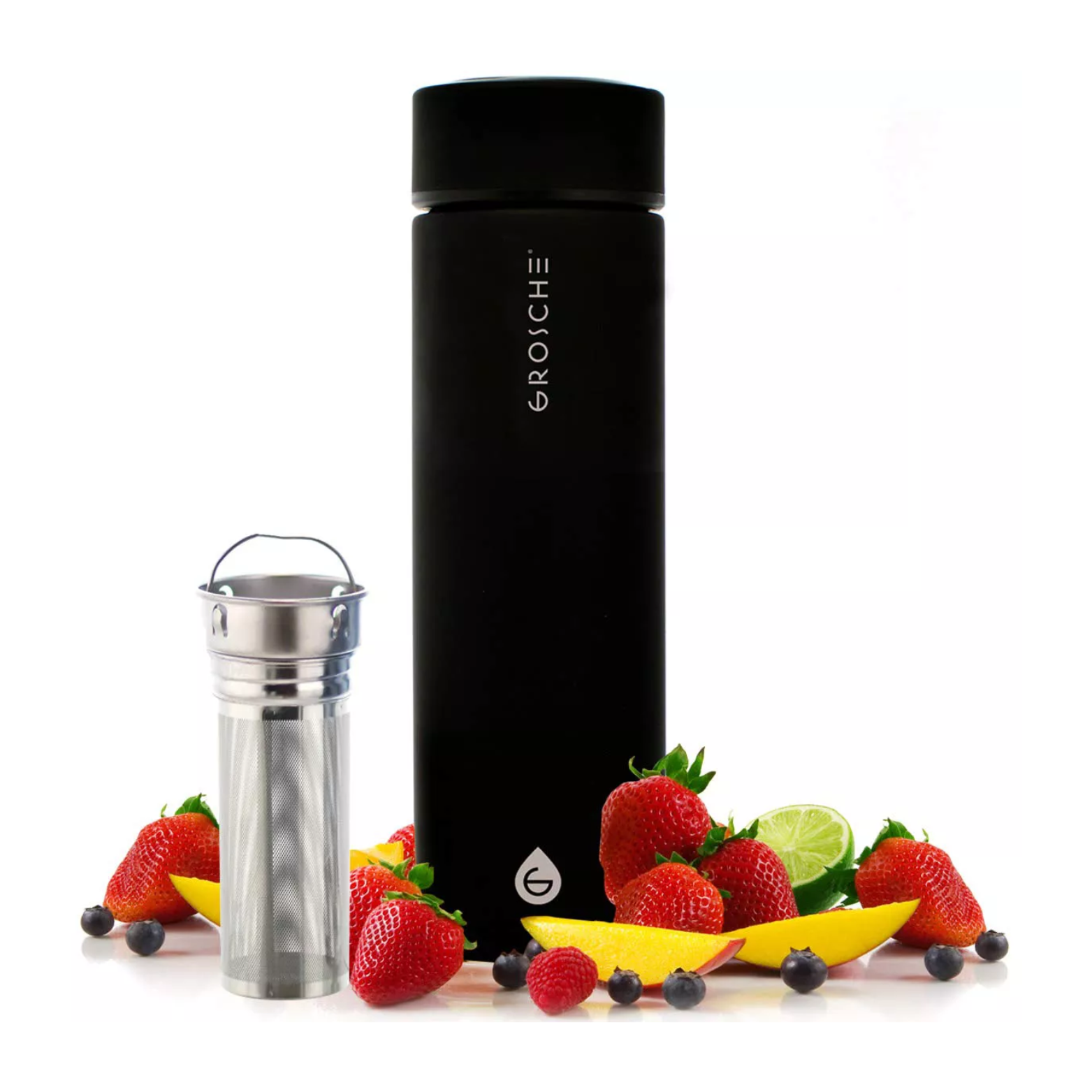 Bouteille pour infusion à thé Chicago Noir 450ml - Grosche