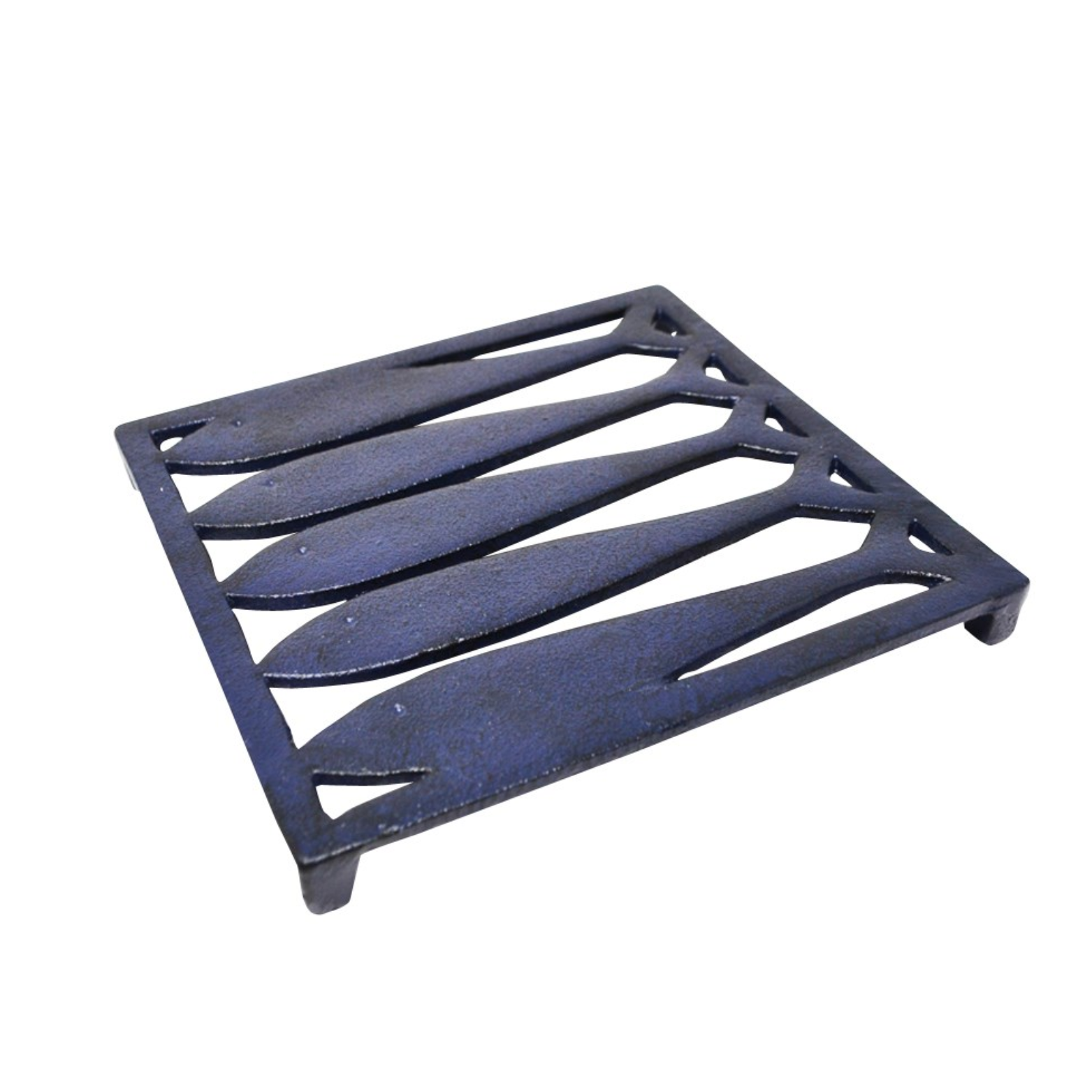 Sous-plat en fonte Sardines Bleu