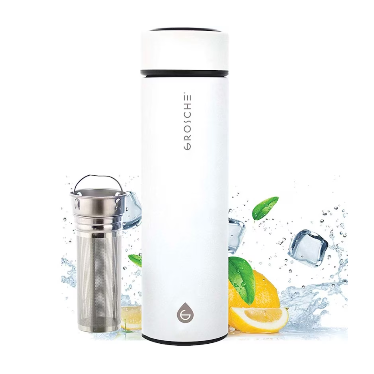 Bouteille pour infusion à thé Chicago Blanc 450ml - Grosche