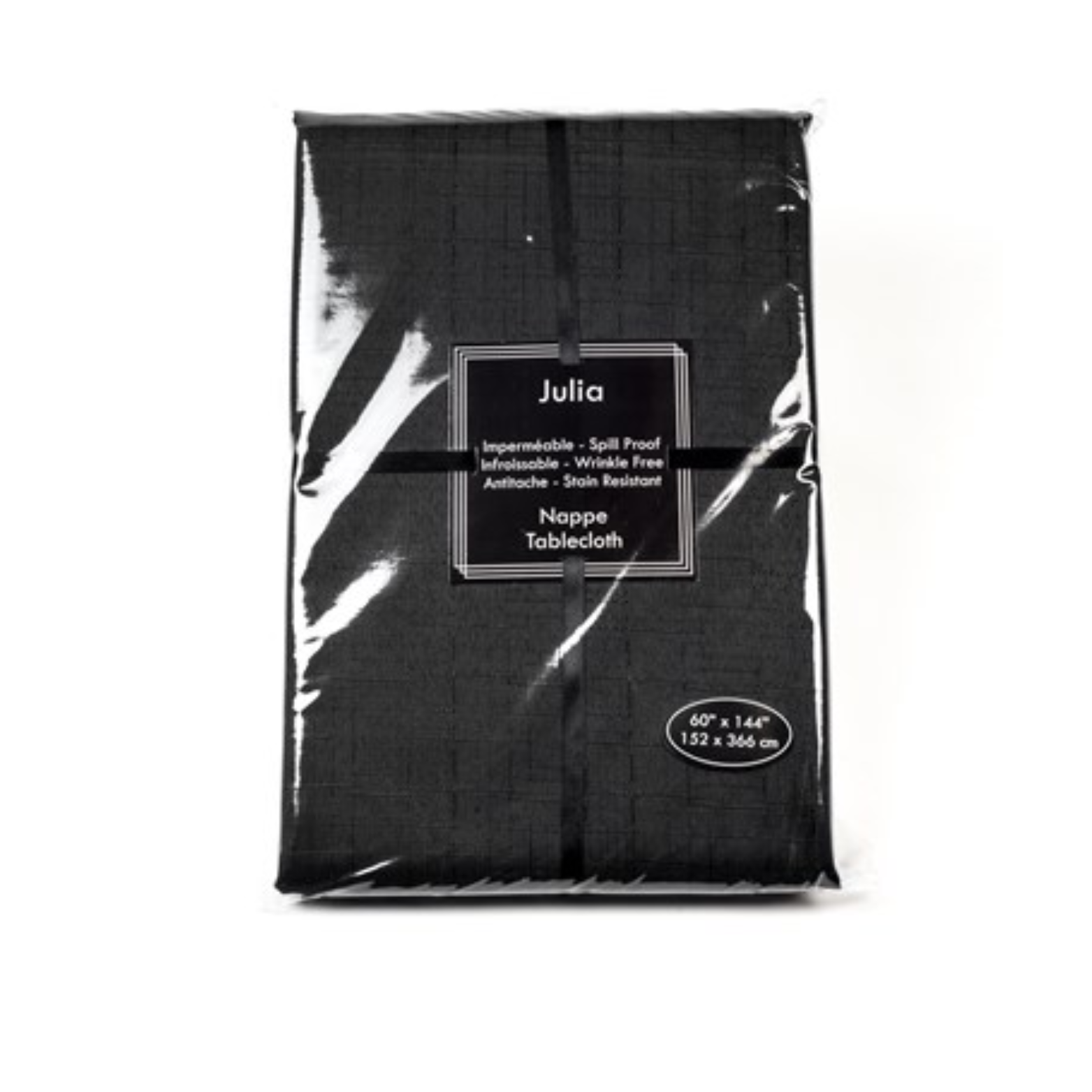 Julia Black Tablecloth 60 x 144 in