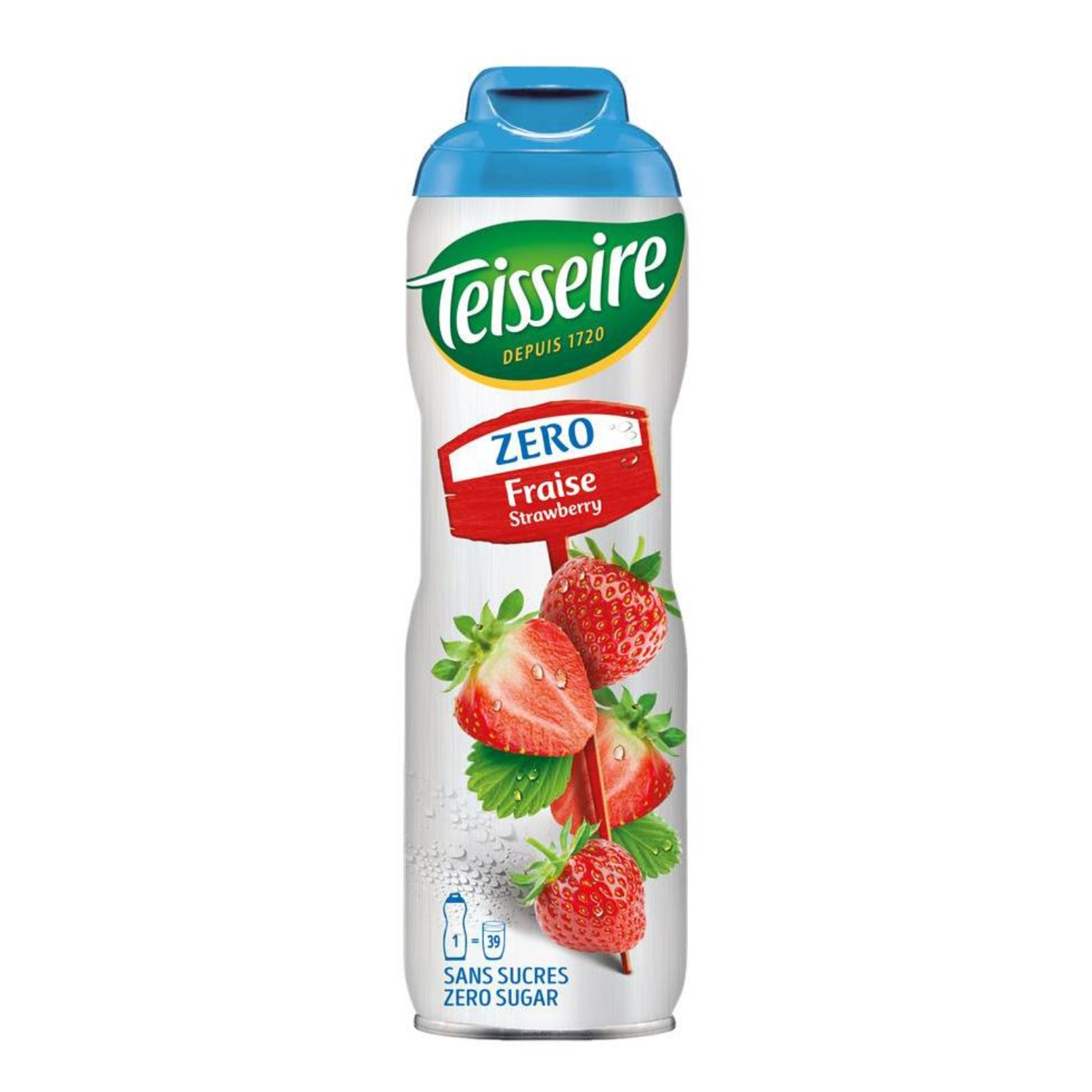 Sirop Zéro à saveur de fraise 600ml - Teisseire