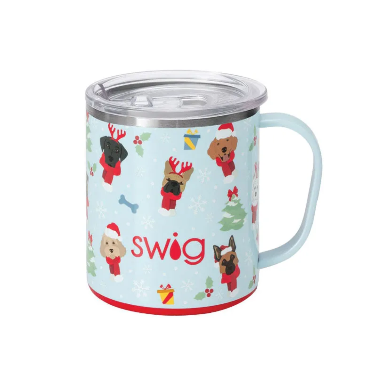 Tasse isolante Chiens de Noël 12oz - Swig
