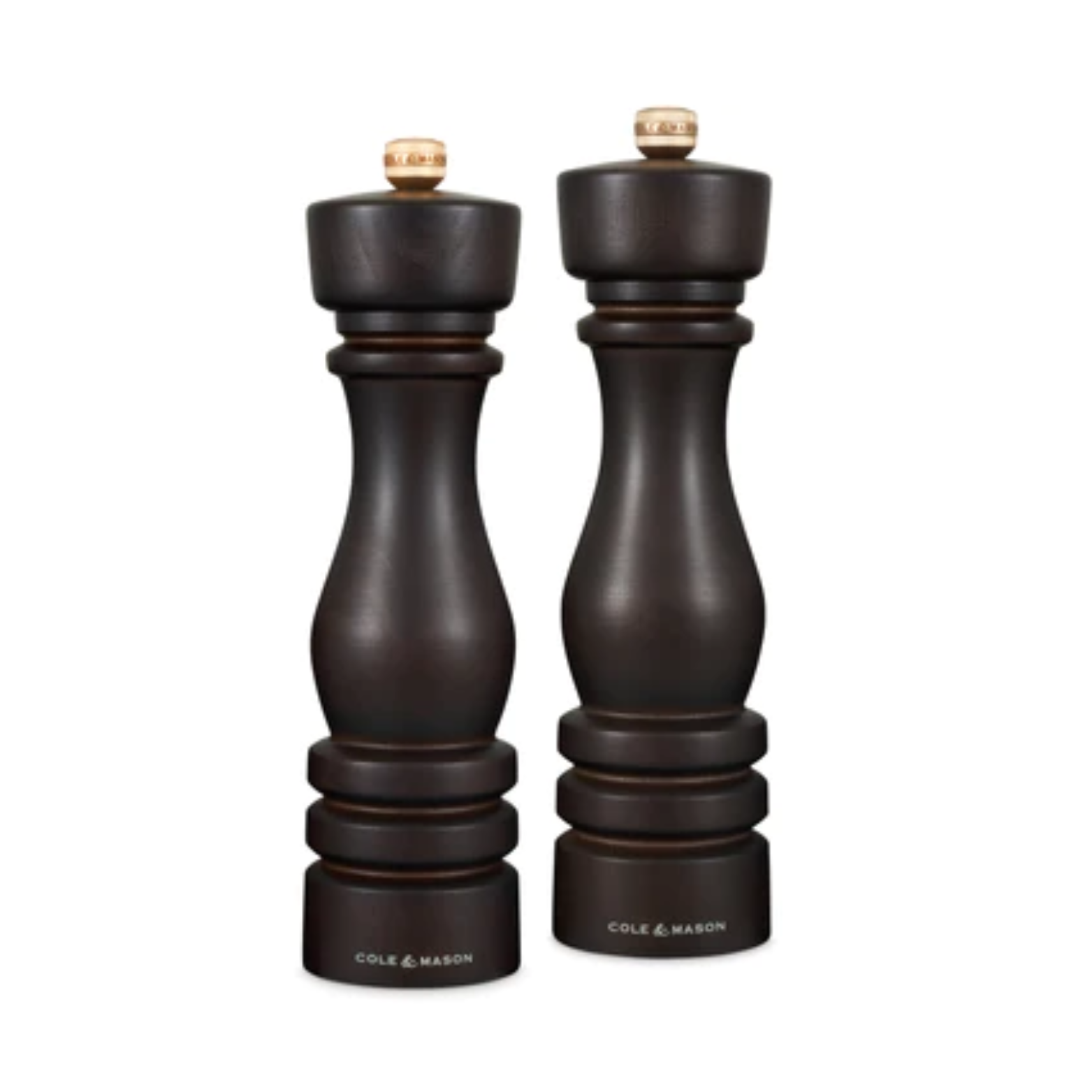 Cole &amp; Mason 22cm Chocolate Wood Finish Salt and Pepper Mill Set