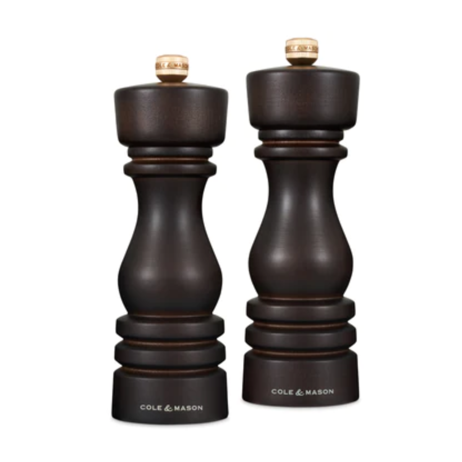 Cole &amp; Mason 18cm Chocolate Wood Finish Salt and Pepper Mill Set