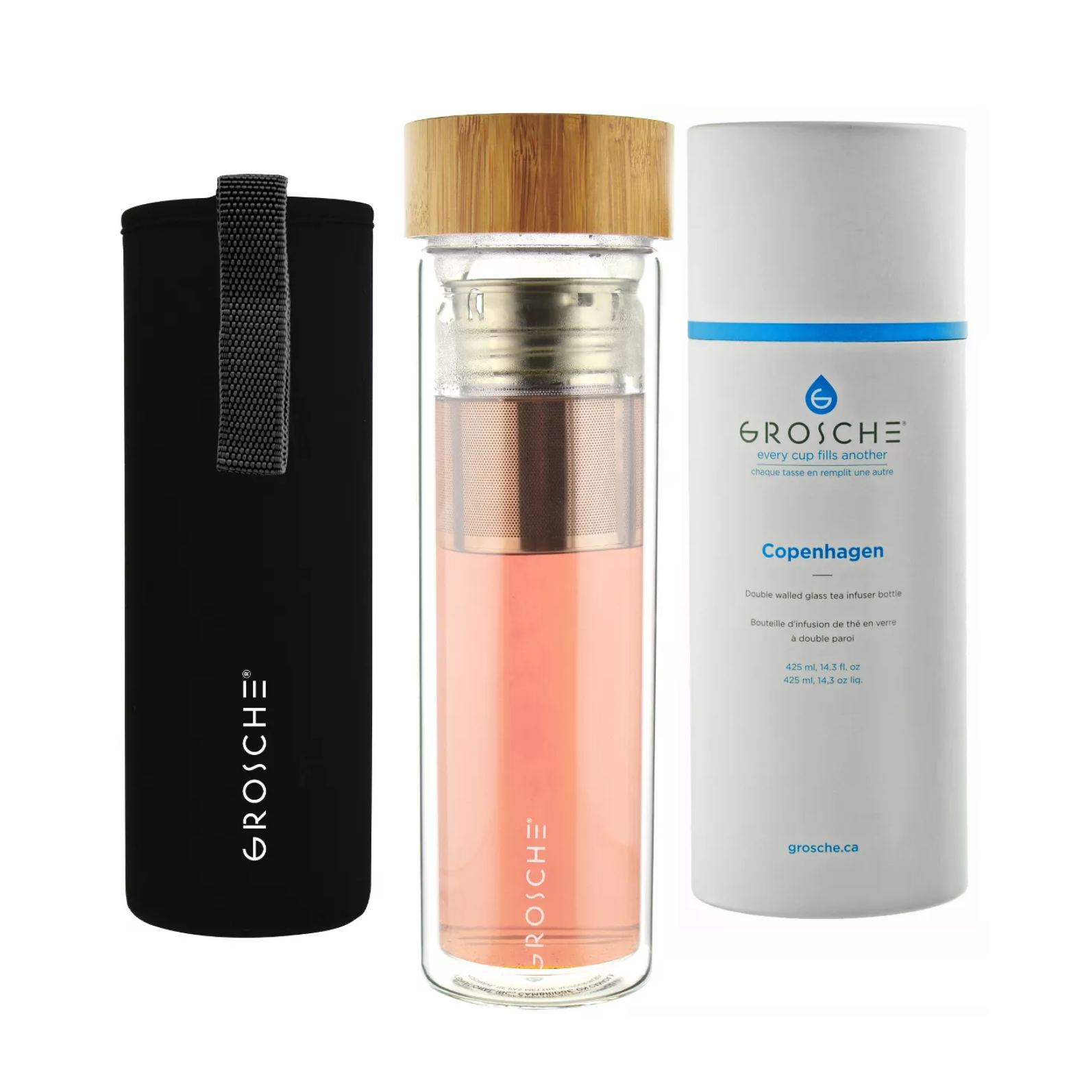 Bouteille pour infusion à thé à double paroi 425ml - Grosche