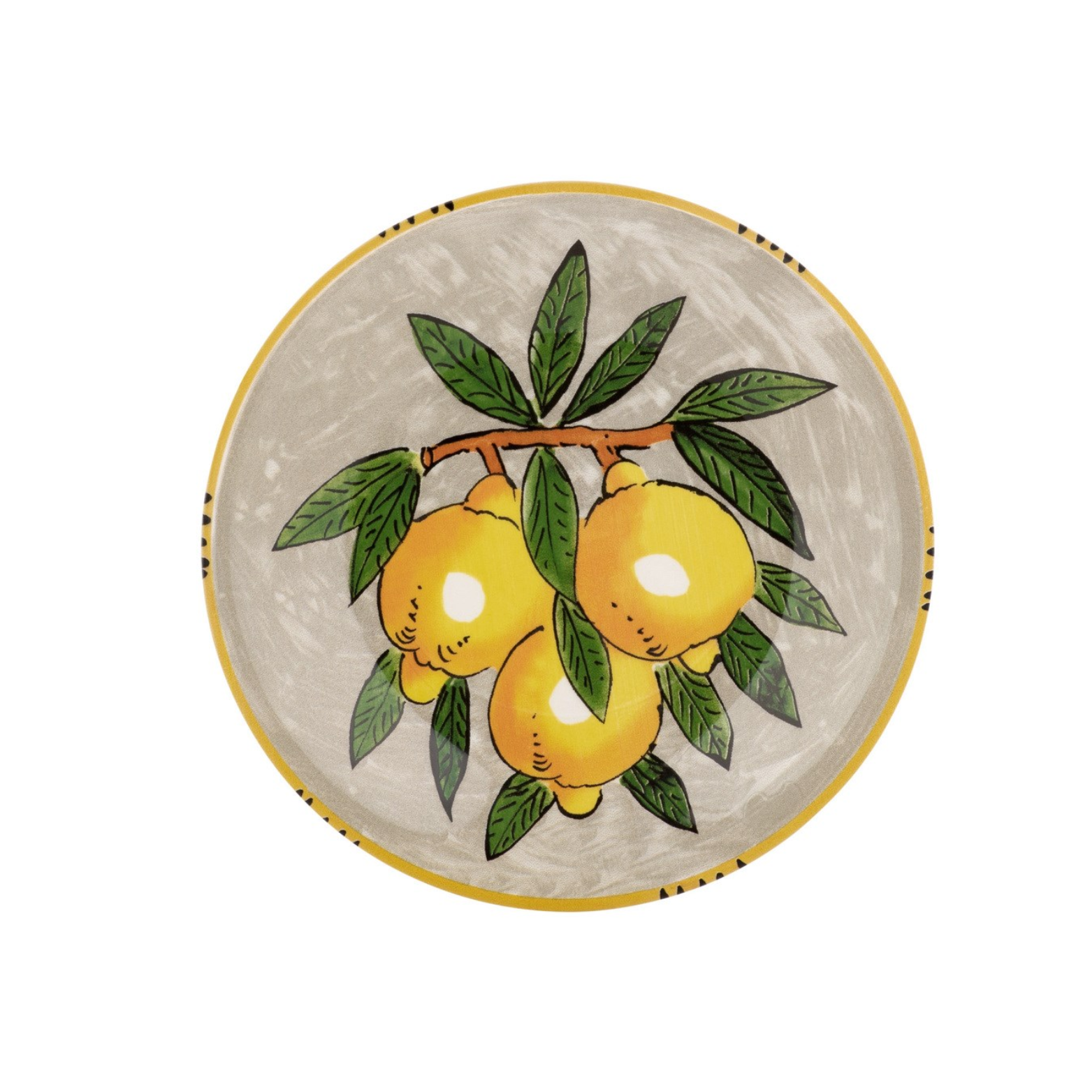 Grey plate with lemons 20 cm