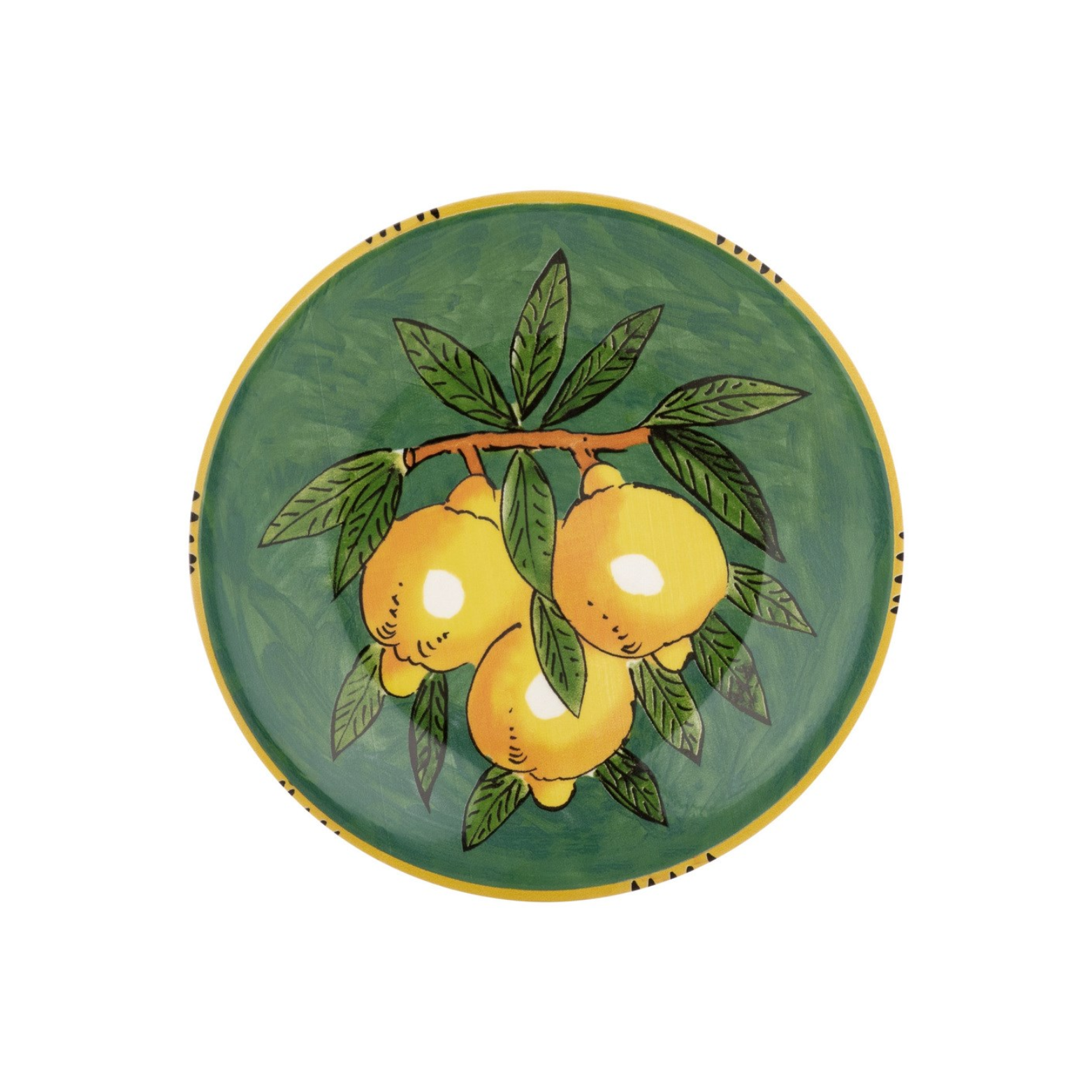 Green plate with lemons 20 cm