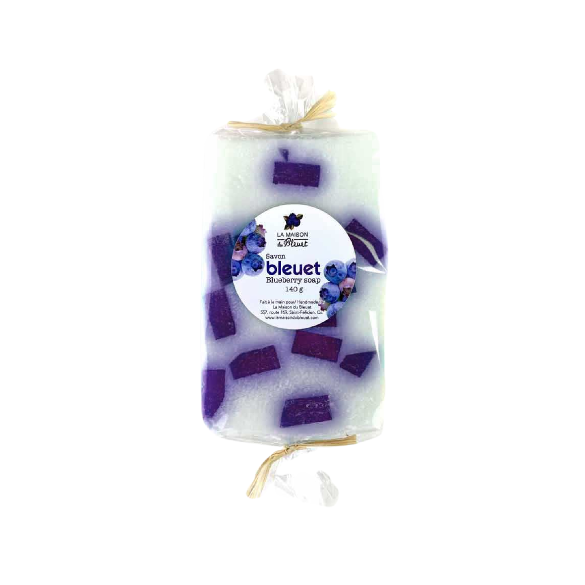 Savon glycérine et lait de chèvre au bleuet 140 g - La Maison du Bleuet