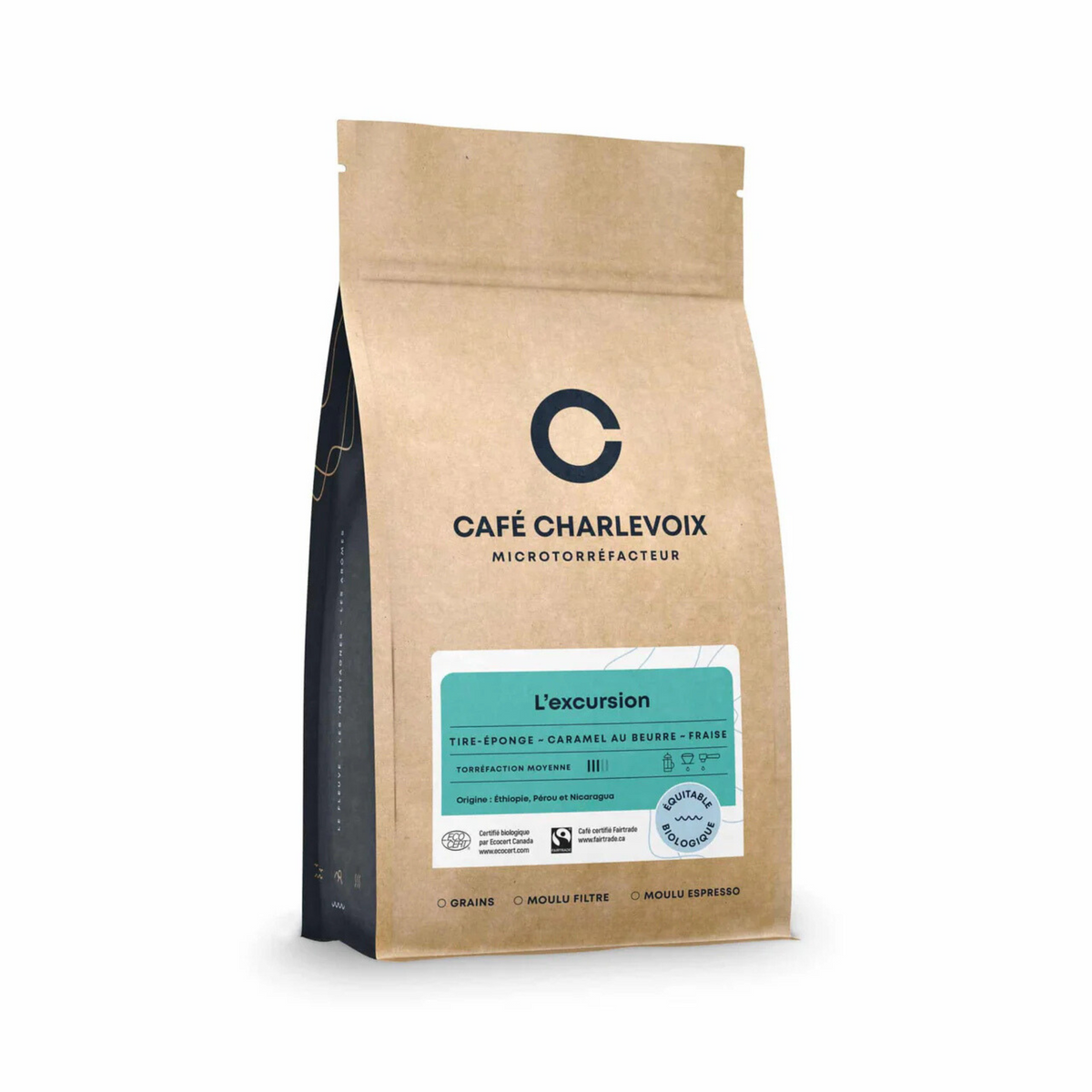 L'excursion 1 kg whole bean coffee - Charlevoix coffee, organic and ...